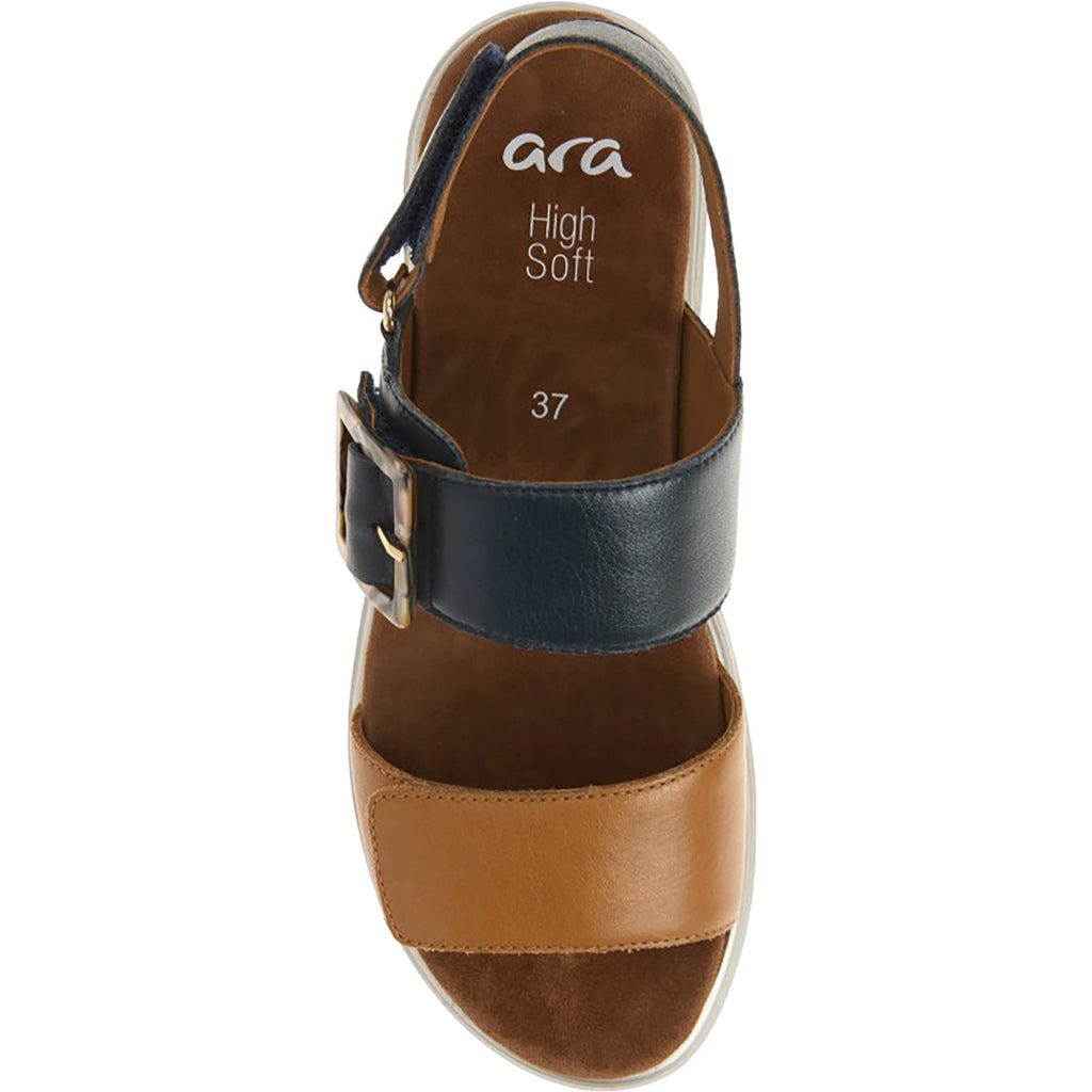 Ara Marbella Women's Sandals Caramel/Navy Calf Leather