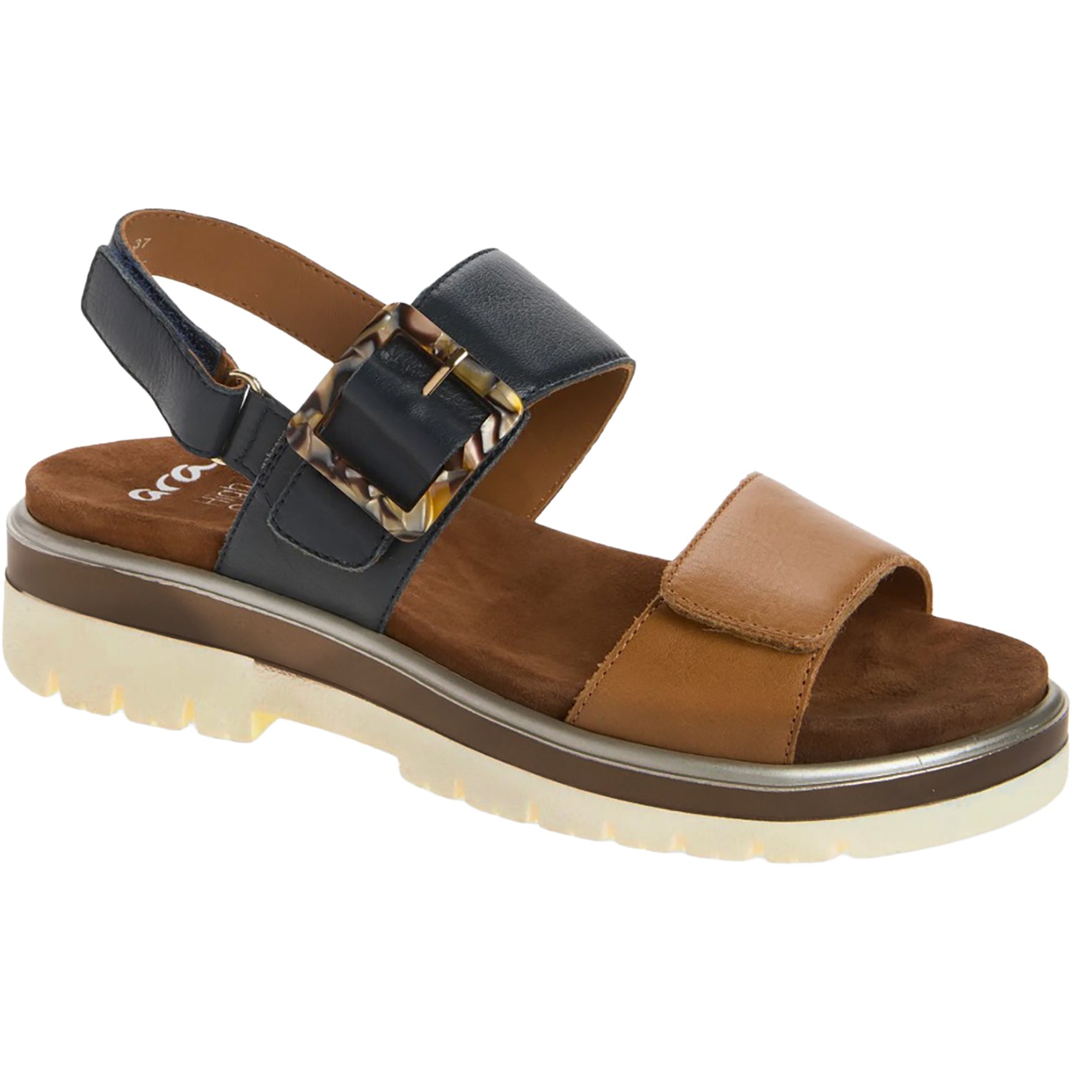 Ara Marbella Women's Sandals Caramel/Navy Calf Leather