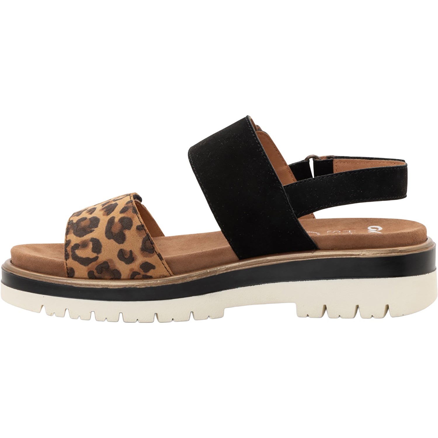 Ara Marbella Women's Sandals Nature Leo Print /Black Kid Suede