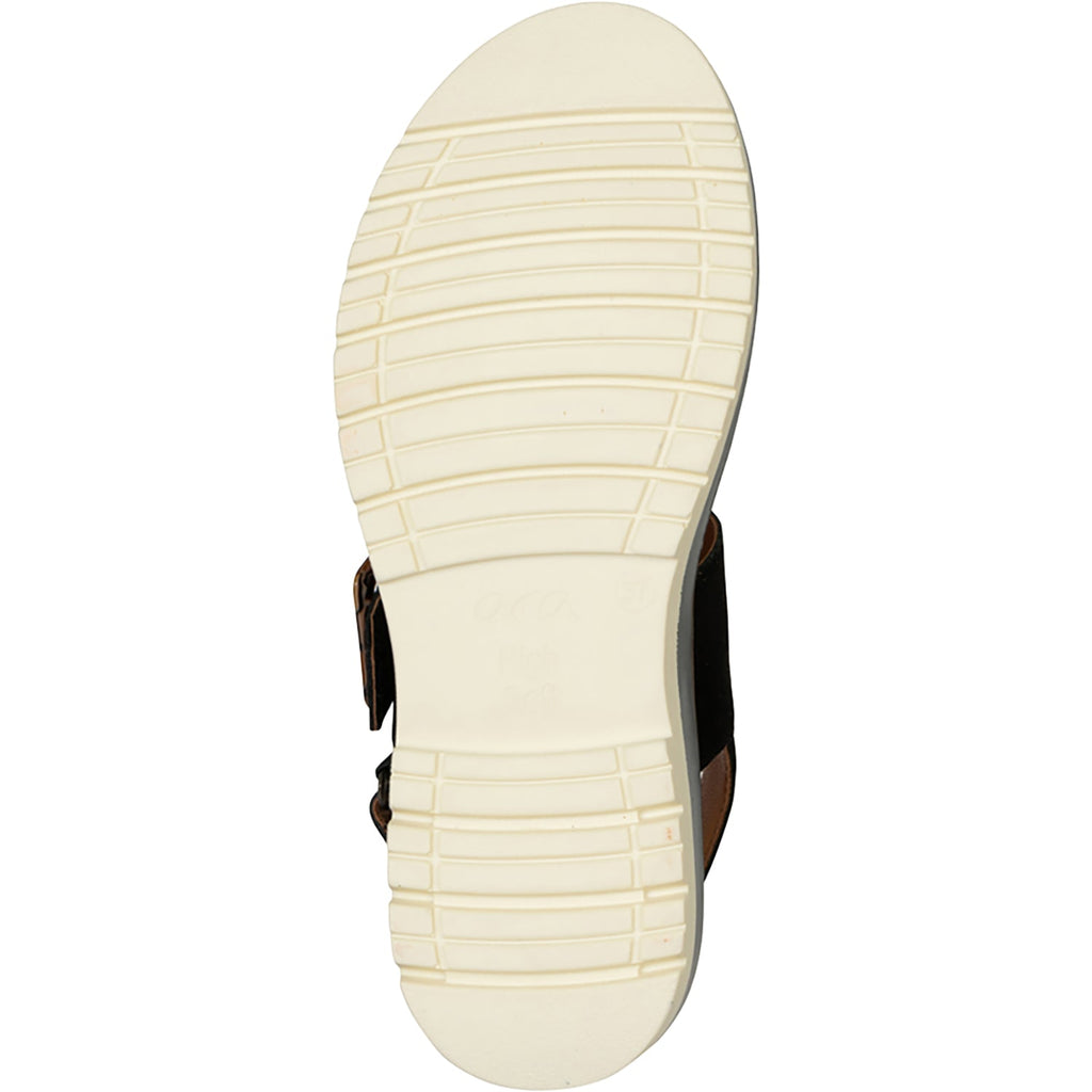 Ara Marbella Women's Sandals Nature Leo Print /Black Kid Suede