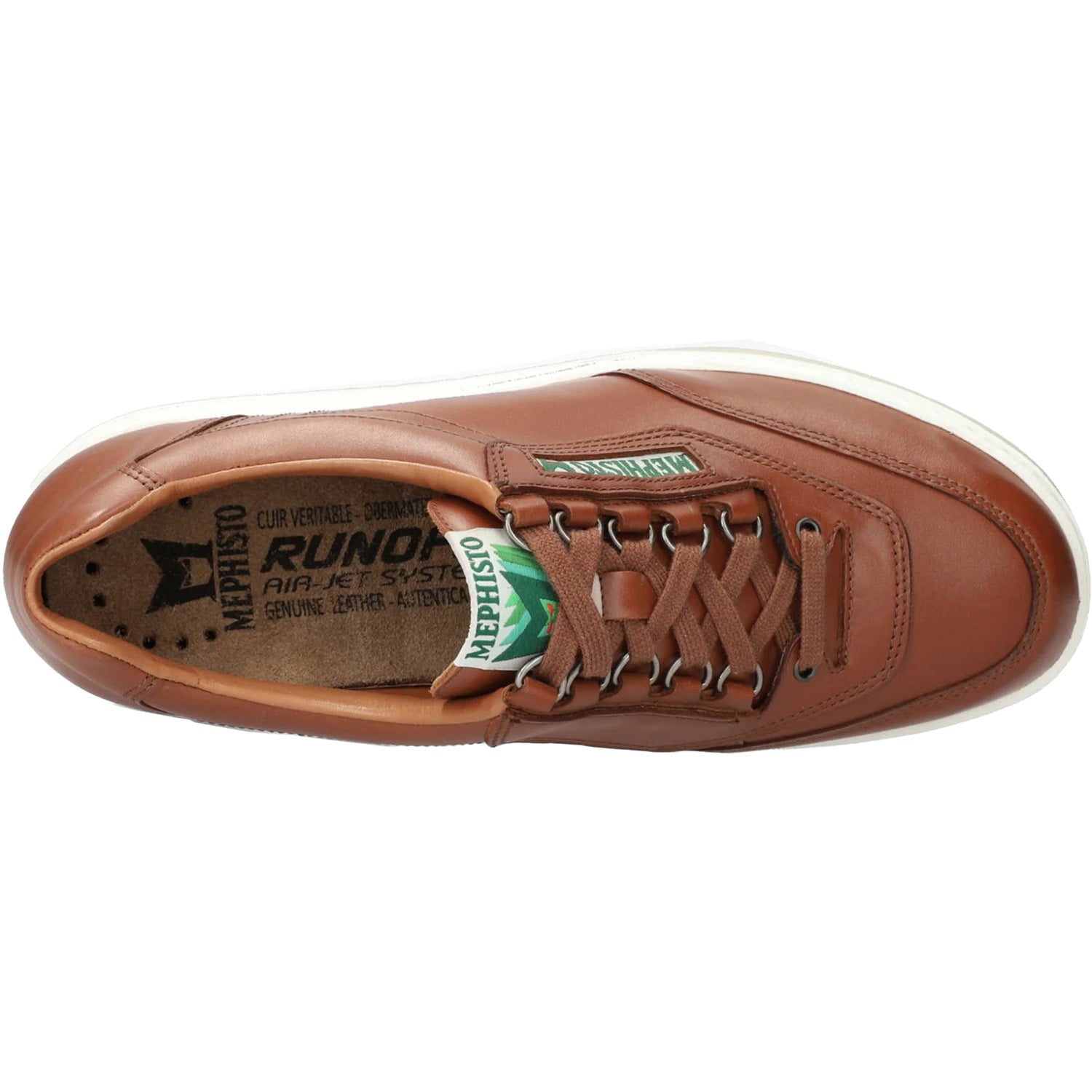 Mephisto Match Men's Lace Up Shoes Hazelnut/White