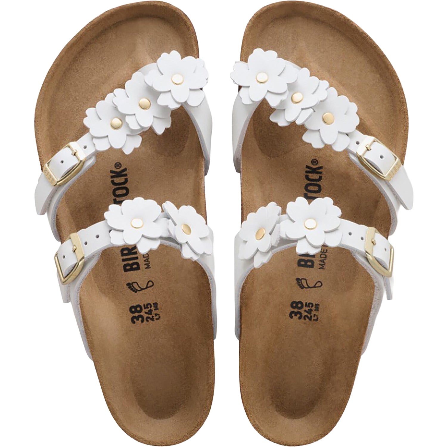 Birkenstock Mayari Flowers Women's Sandals White Leather