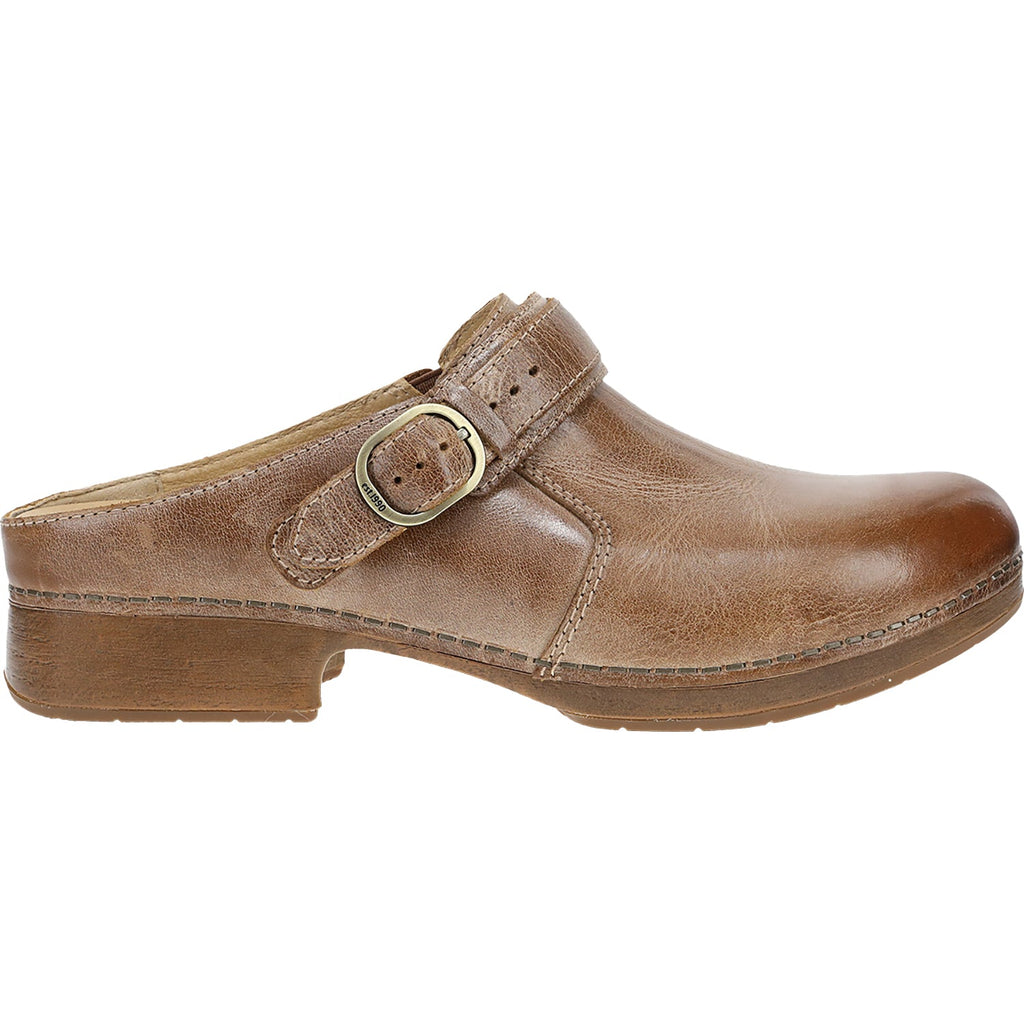 Dansko Millie Women's Open Back Clogs Tan Waxy Brush Off