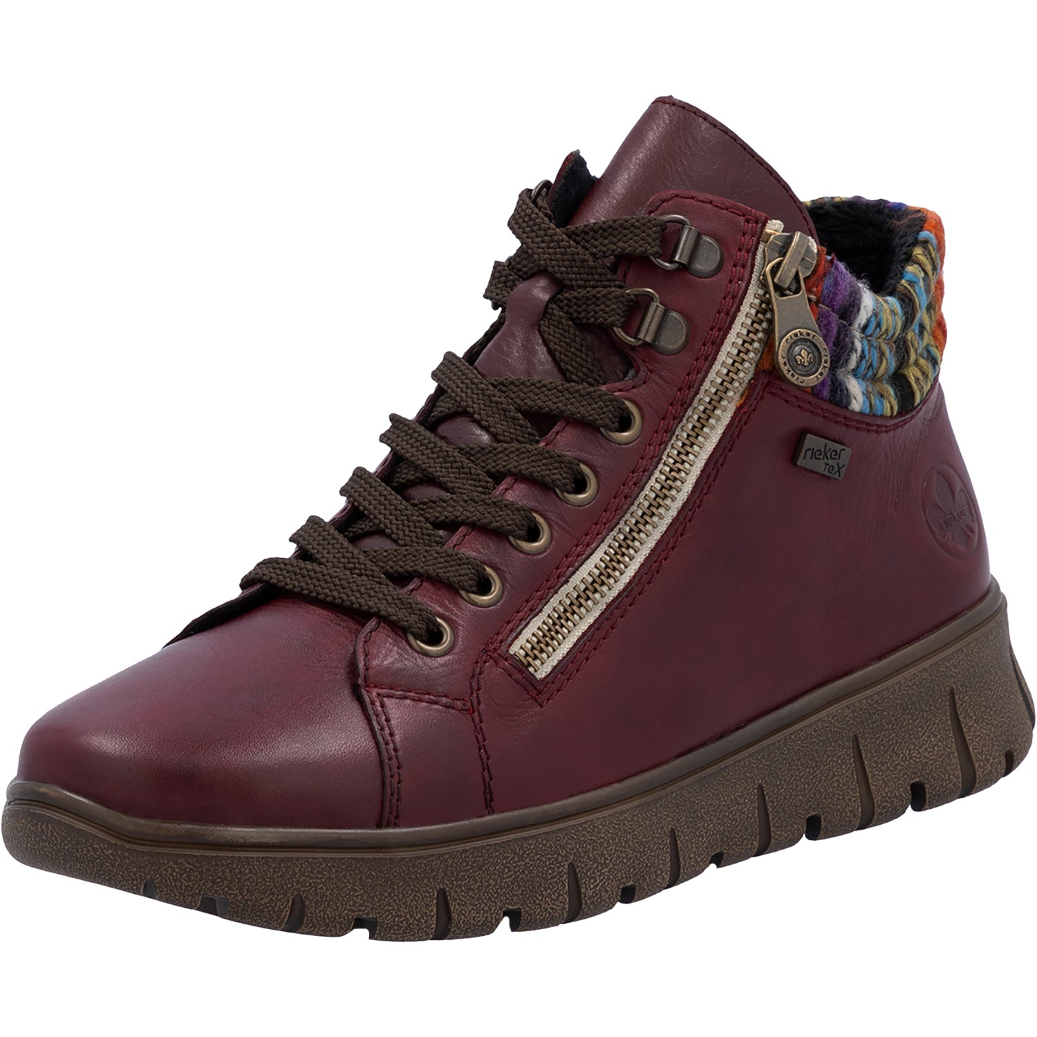 Rieker N1305-35 Women's Boots Vino/Orange-Multi/Vinorosso