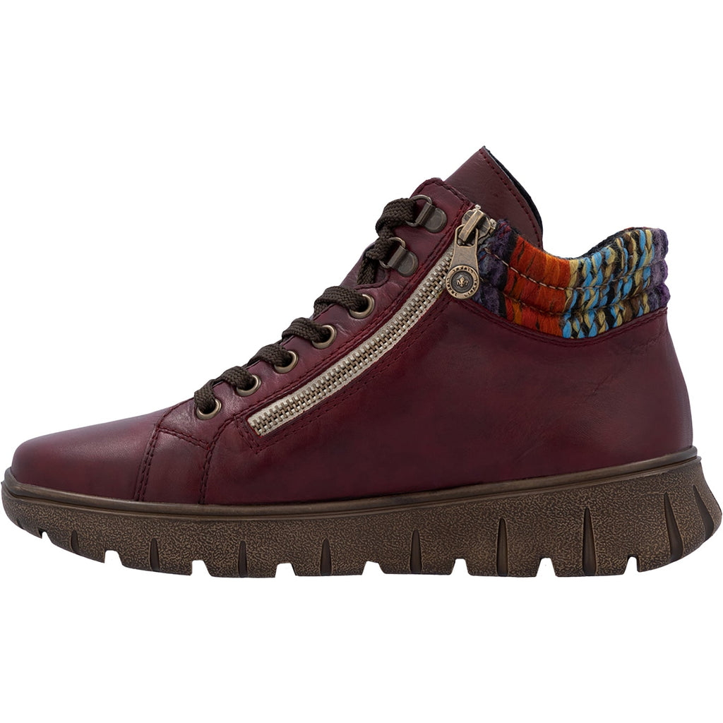 Rieker N1305-35 Women's Boots Vino/Orange-Multi/Vinorosso