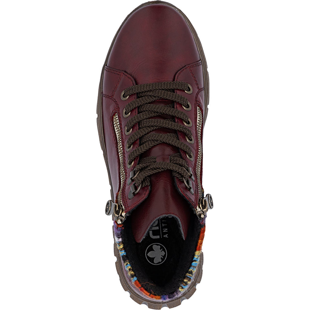 Rieker N1305-35 Women's Boots Vino/Orange-Multi/Vinorosso