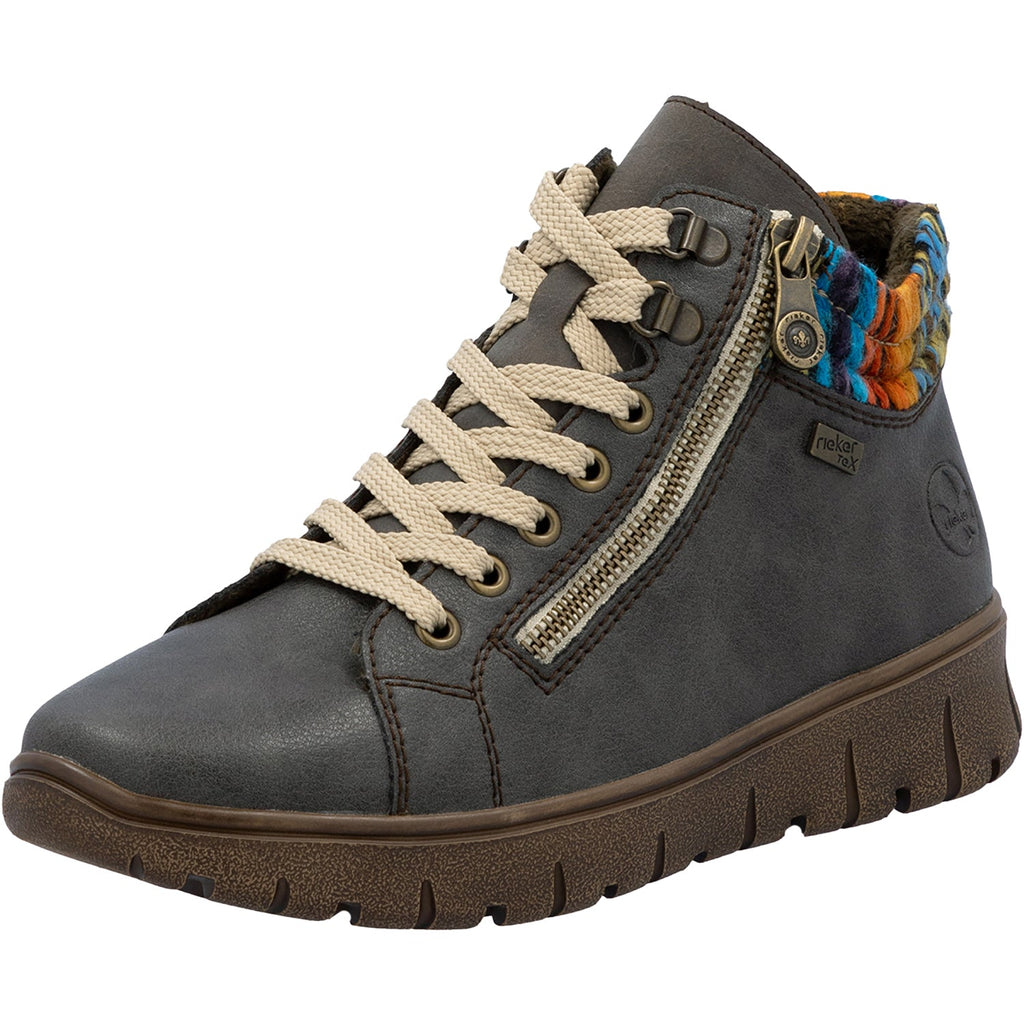 Rieker N1305-45 Women's Boots Basalt/Orange-Multi/Basalt