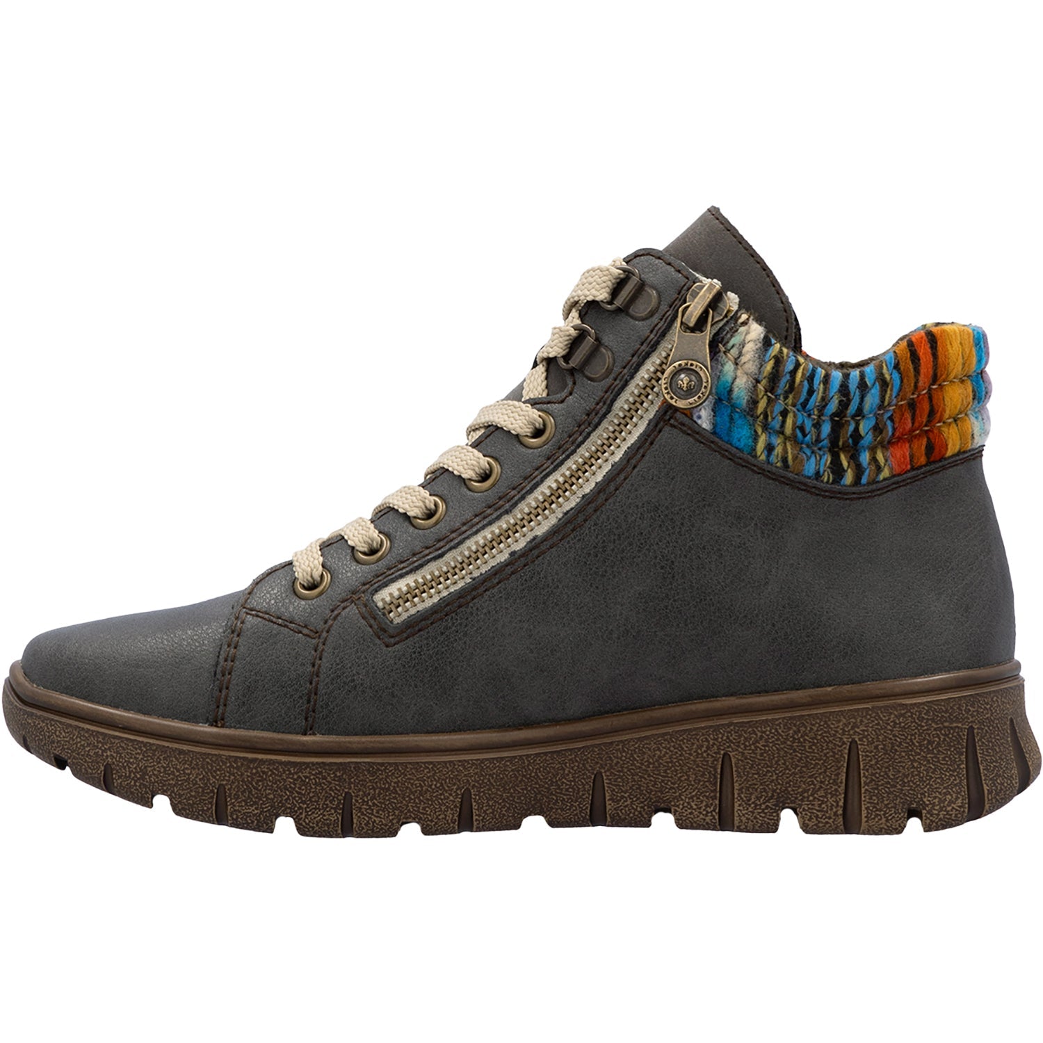 Rieker N1305-45 Women's Boots Basalt/Orange-Multi/Basalt