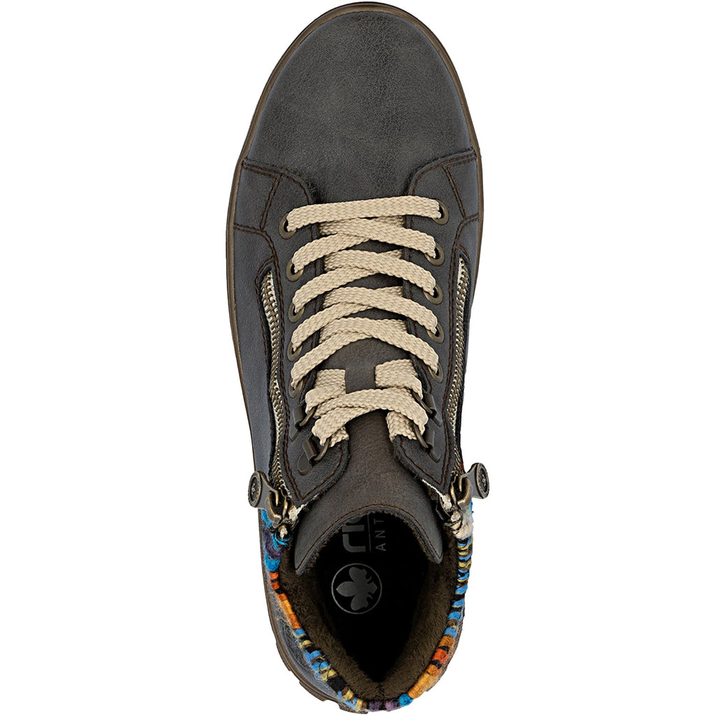 Rieker N1305-45 Women's Boots Basalt/Orange-Multi/Basalt