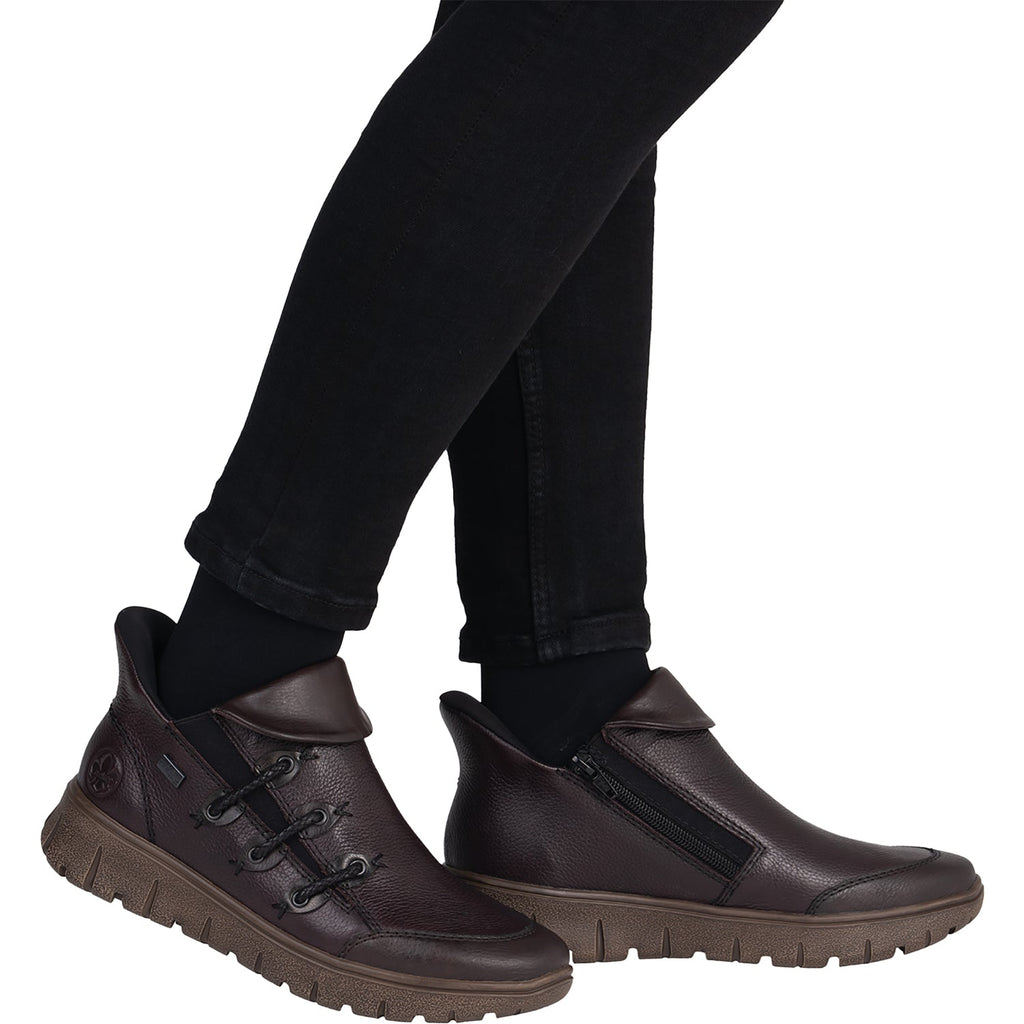 Rieker N1353-35 Women's Boots Havanna/Cerise/Antik Leather