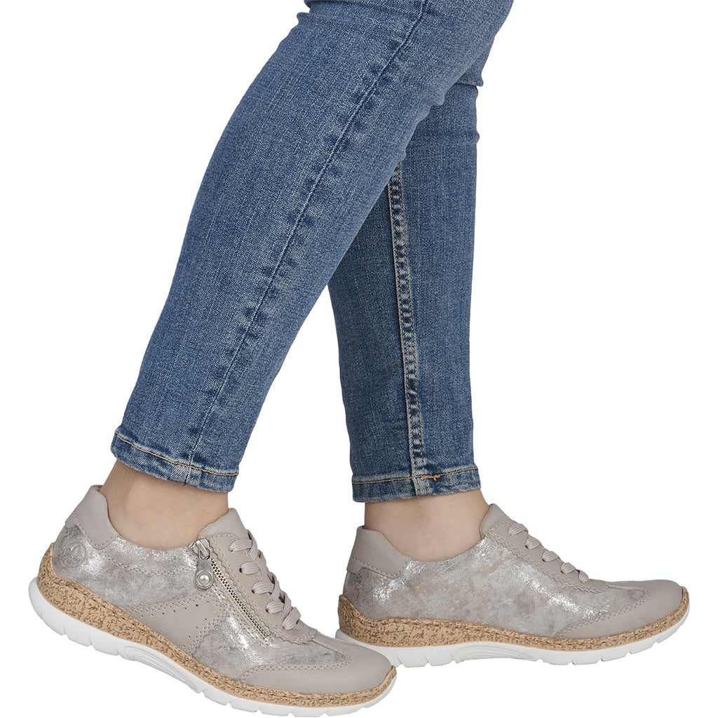 Rieker N4221-90 Nikita 21 Women's Sneakers Ice/Rose Metallic
