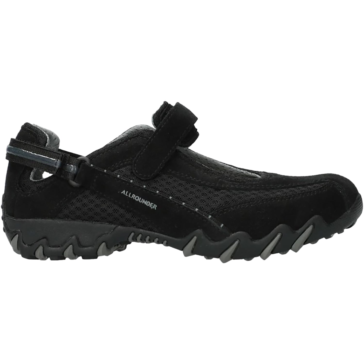 Allrounder by Mephisto Niro Women's Athletic Shoes Black Suede/Black Mesh