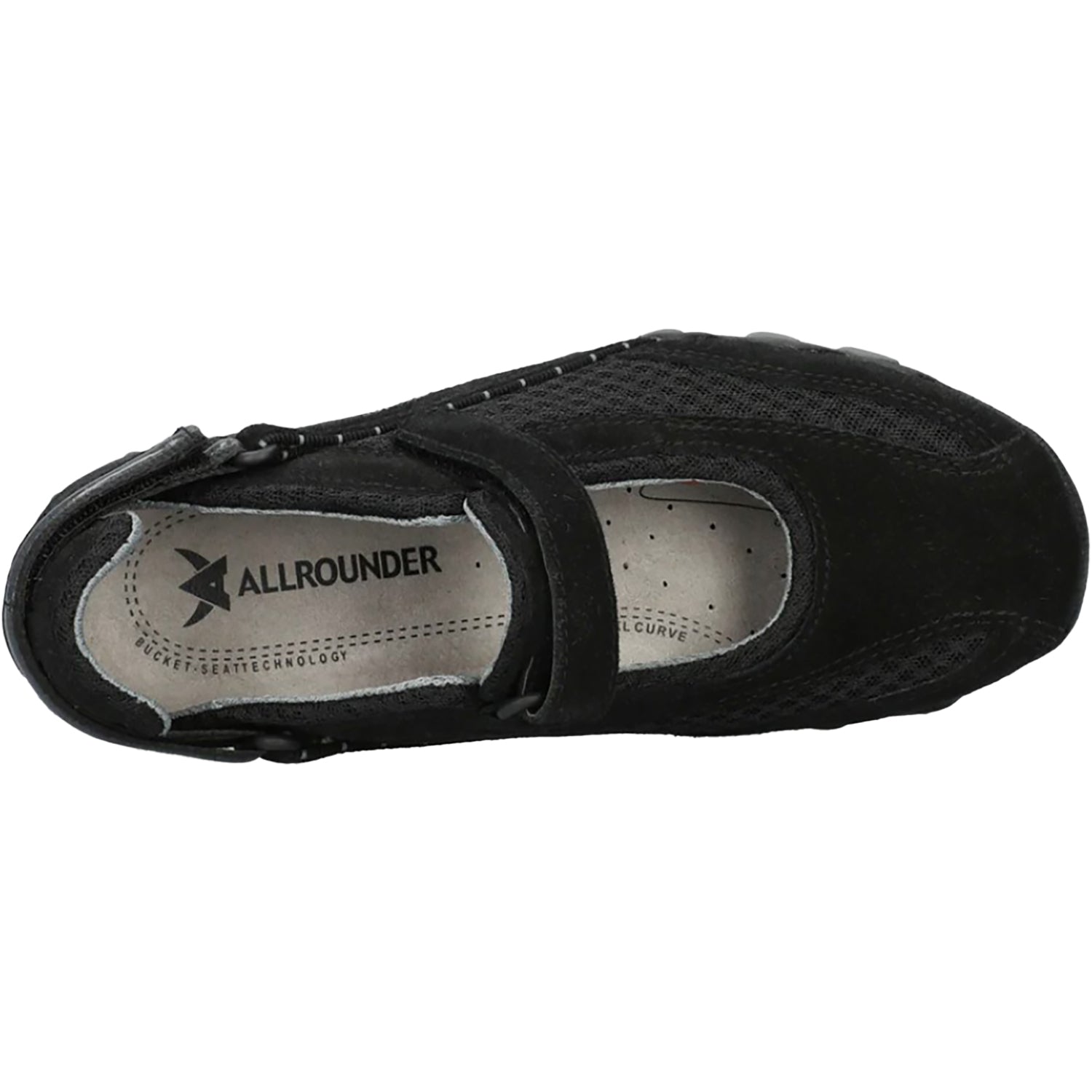 Allrounder by Mephisto Niro Women's Athletic Shoes Black Suede/Black Mesh