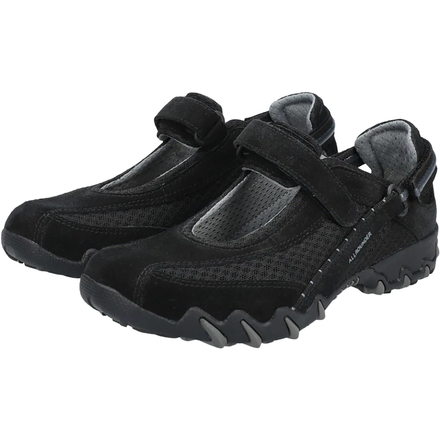 Allrounder by Mephisto Niro Women's Athletic Shoes Black Suede/Black Mesh