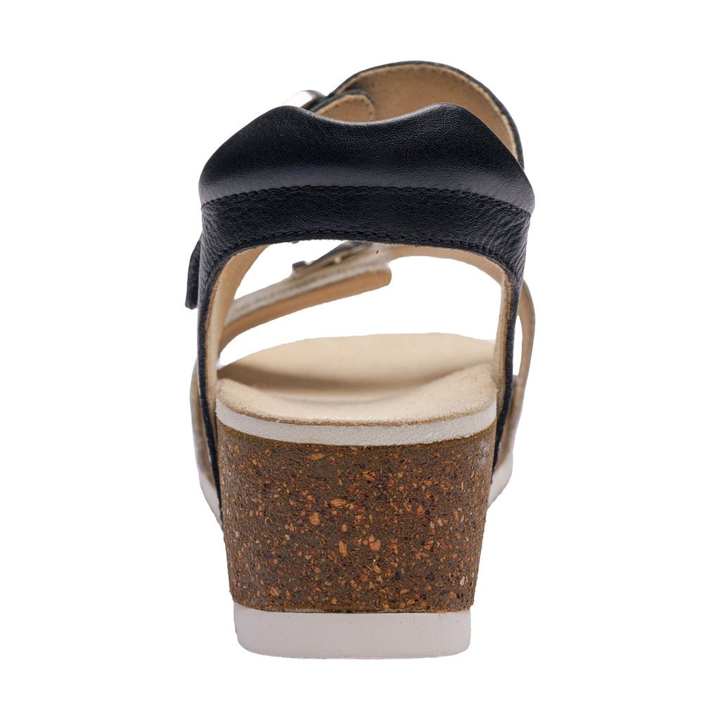 Ara Nova Women's Wedge Sandals Cream/Black Calf Leather