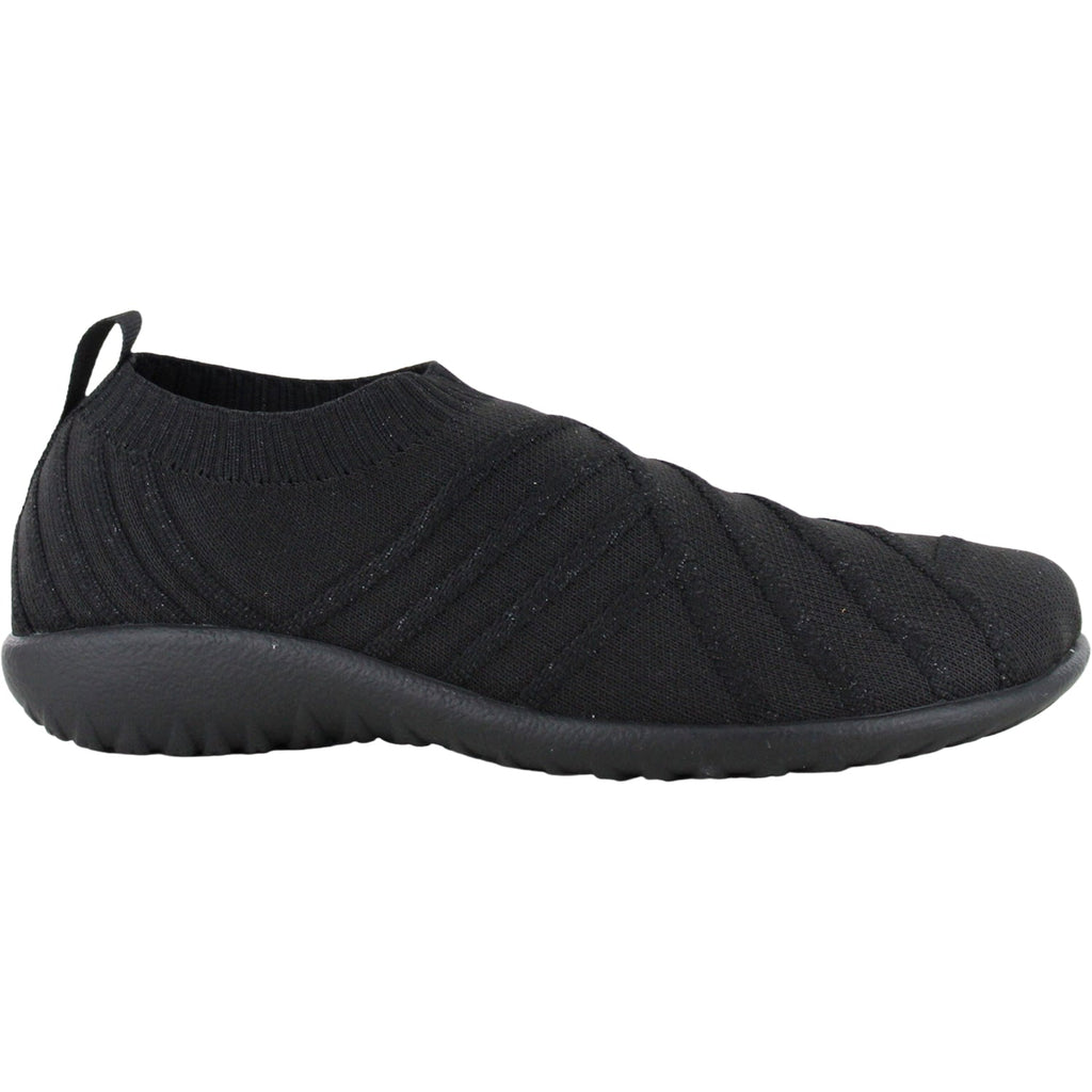 Naot Okahu Women's Slip Ons Black Silver Sparkle Knit