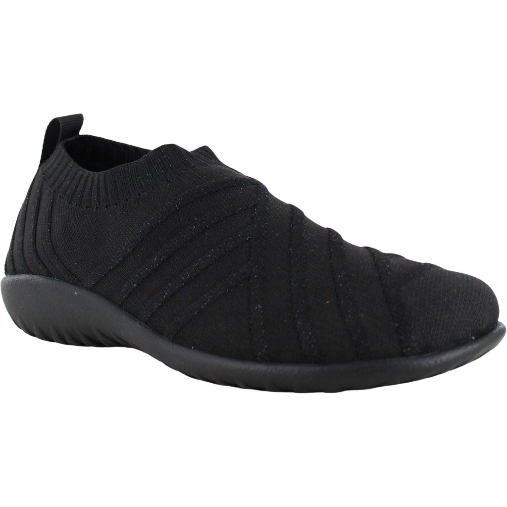 Naot Okahu Women's Slip Ons Black Silver Sparkle Knit