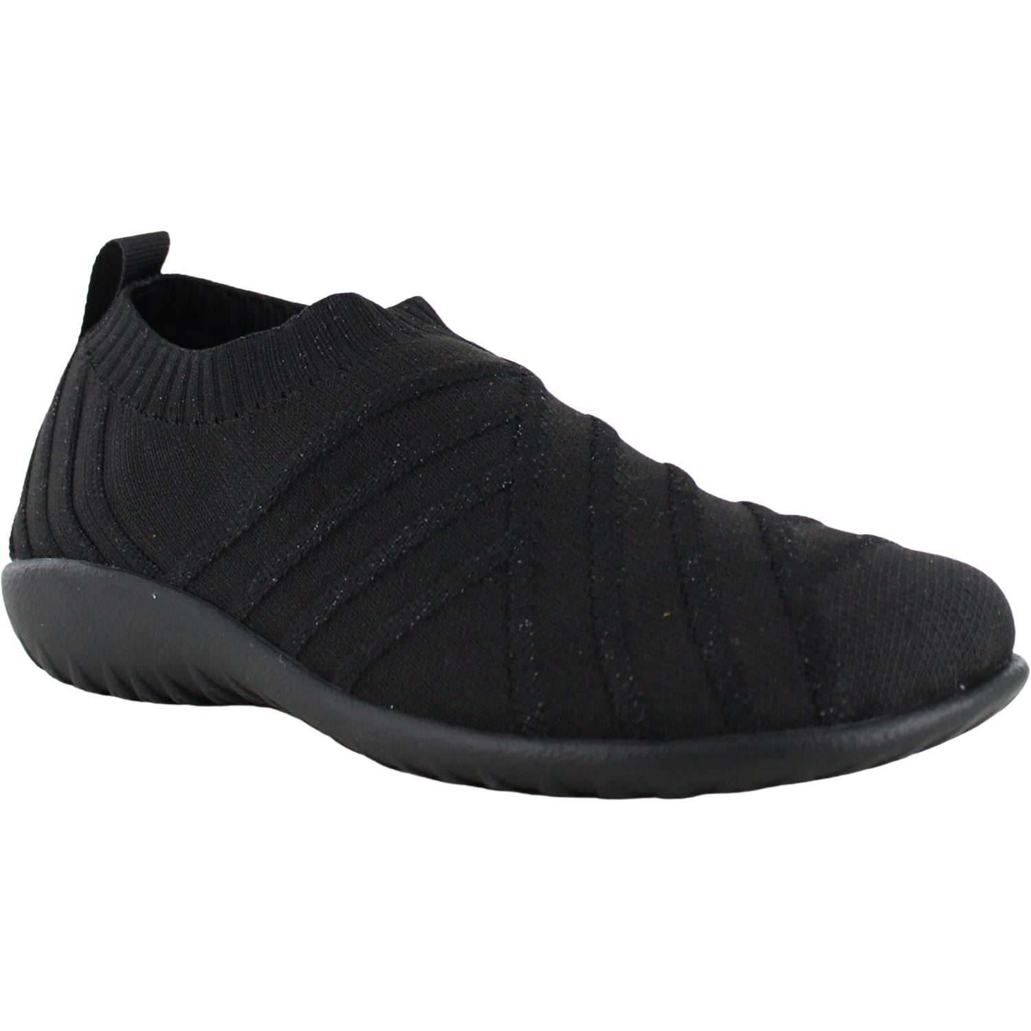 Naot Okahu Women's Slip Ons Black Silver Sparkle Knit