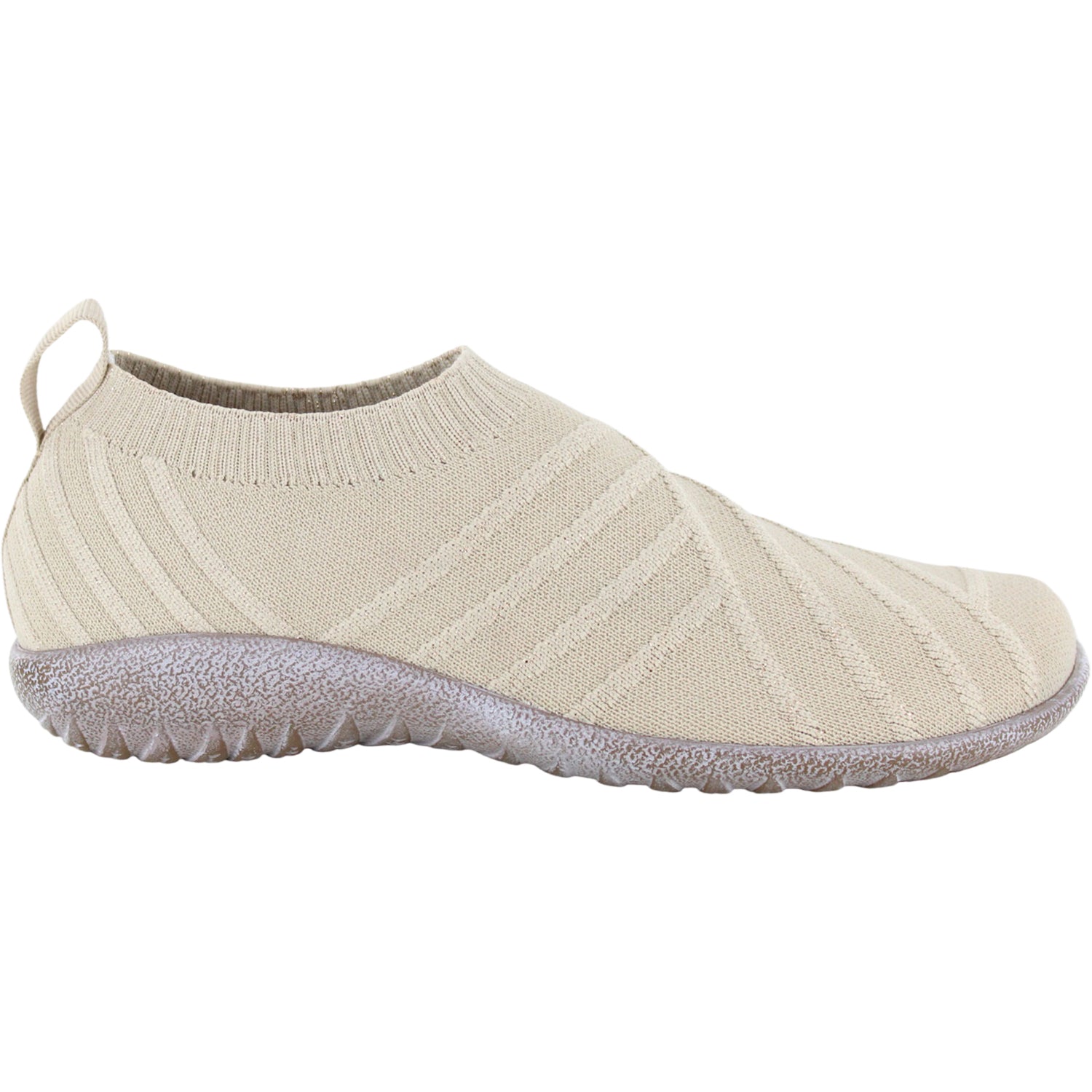 Naot Okahu Women's Slip Ons Taupe Gold Sparkle Knit