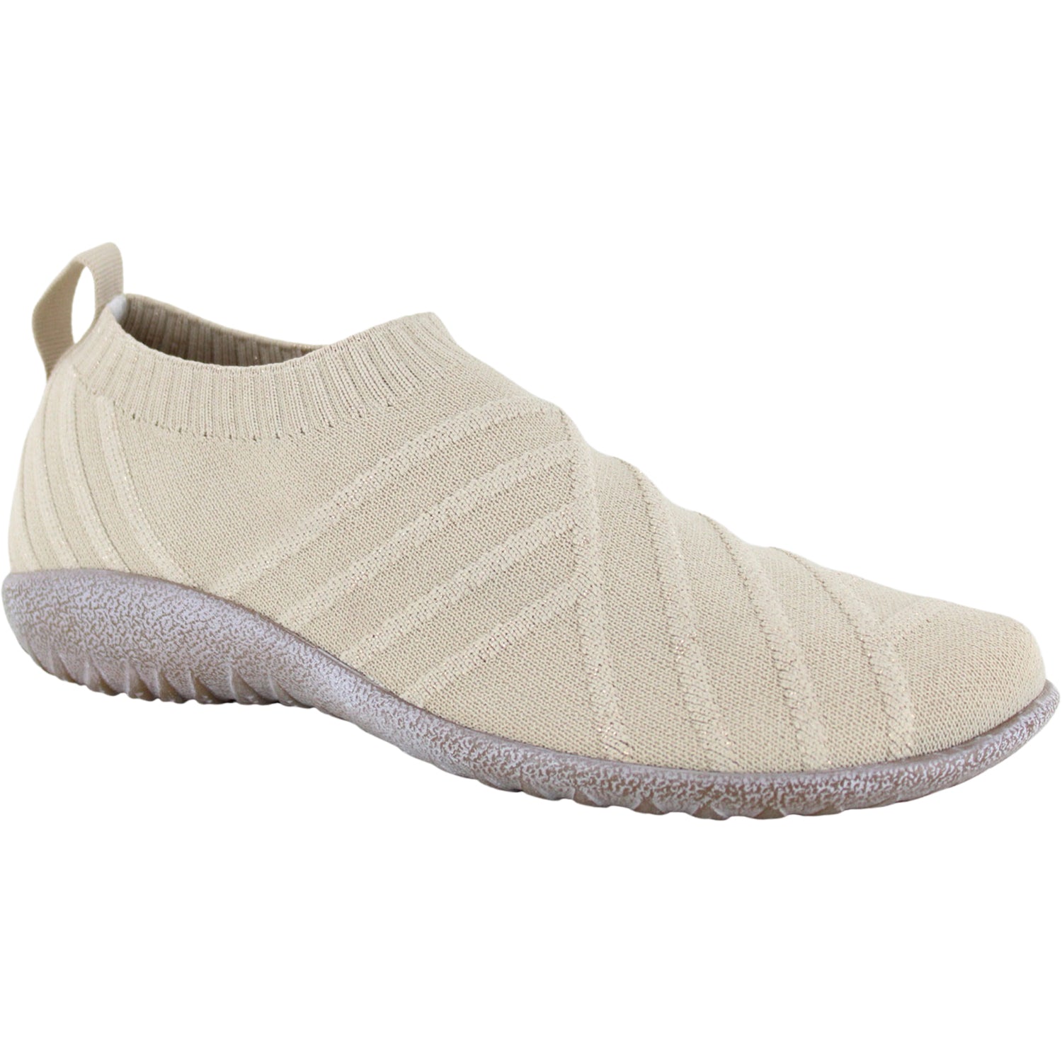 Naot Okahu Women's Slip Ons Taupe Gold Sparkle Knit
