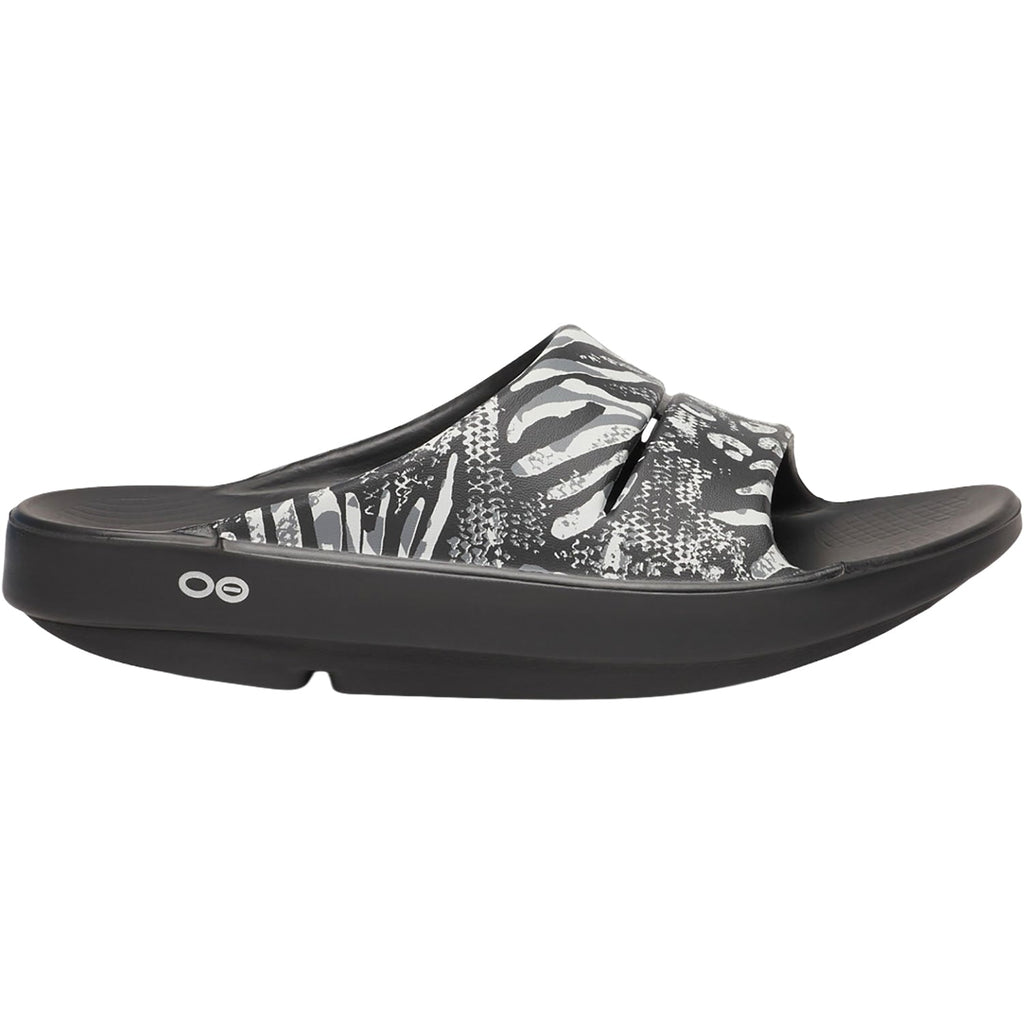 Oofos OOahh Limited Unisex Recovery Slide Sandals Black Combo Camo