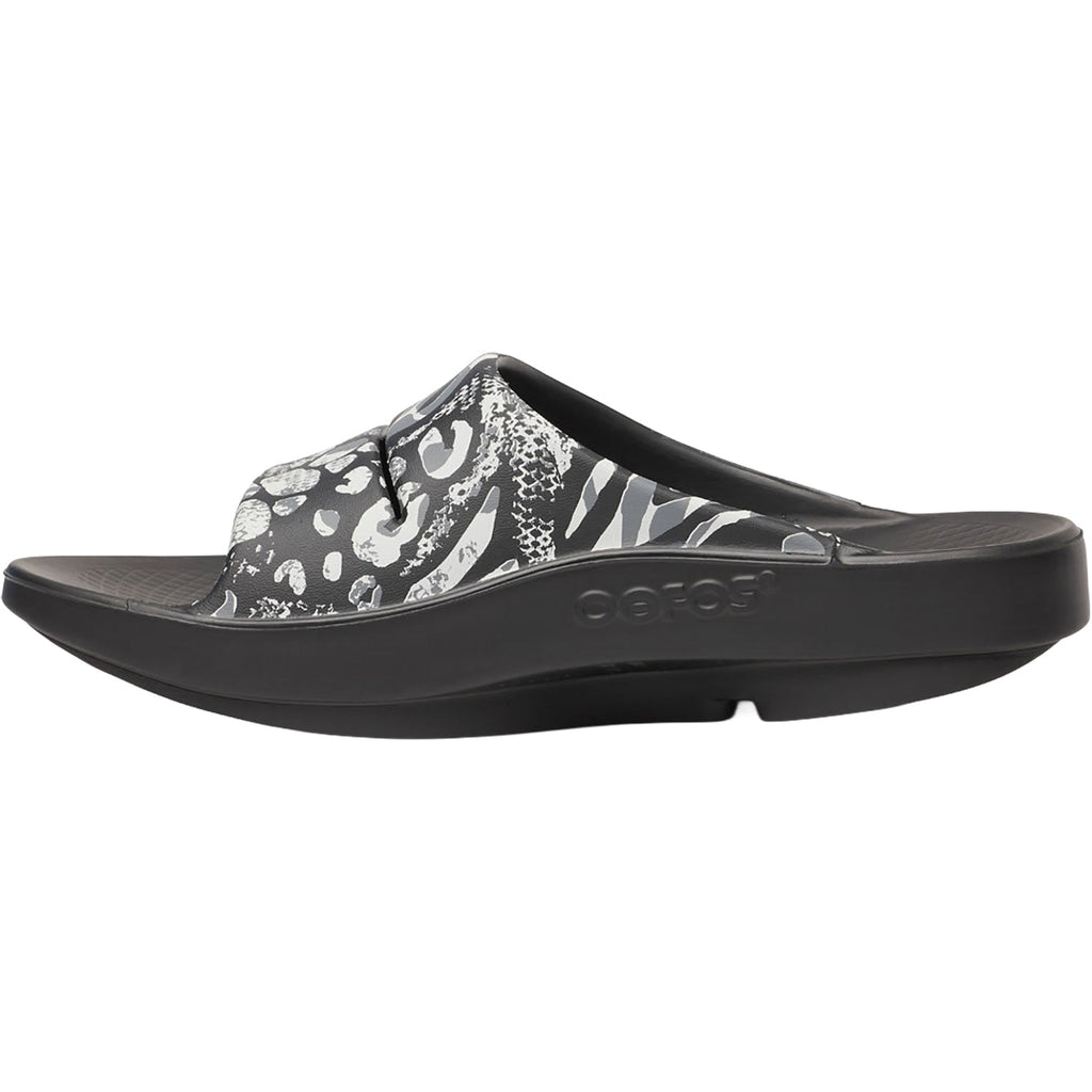 Oofos OOahh Limited Unisex Recovery Slide Sandals Black Combo Camo