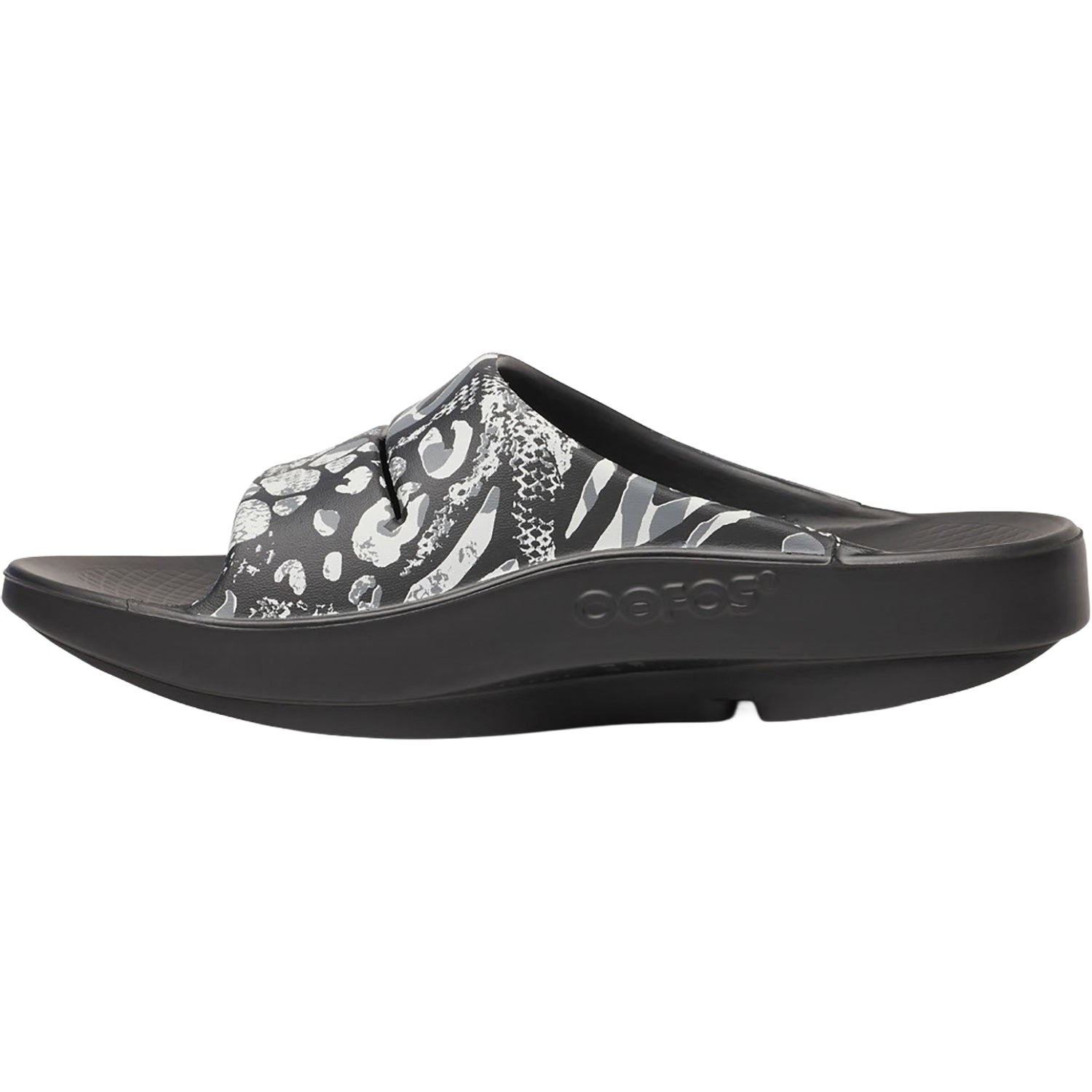 Oofos OOahh Limited Unisex Recovery Slide Sandals Black Combo Camo