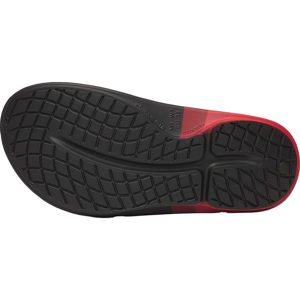 OOFOS OOahh Sport Flex Limited Unisex Recovery Slide Sandals Fire Rally