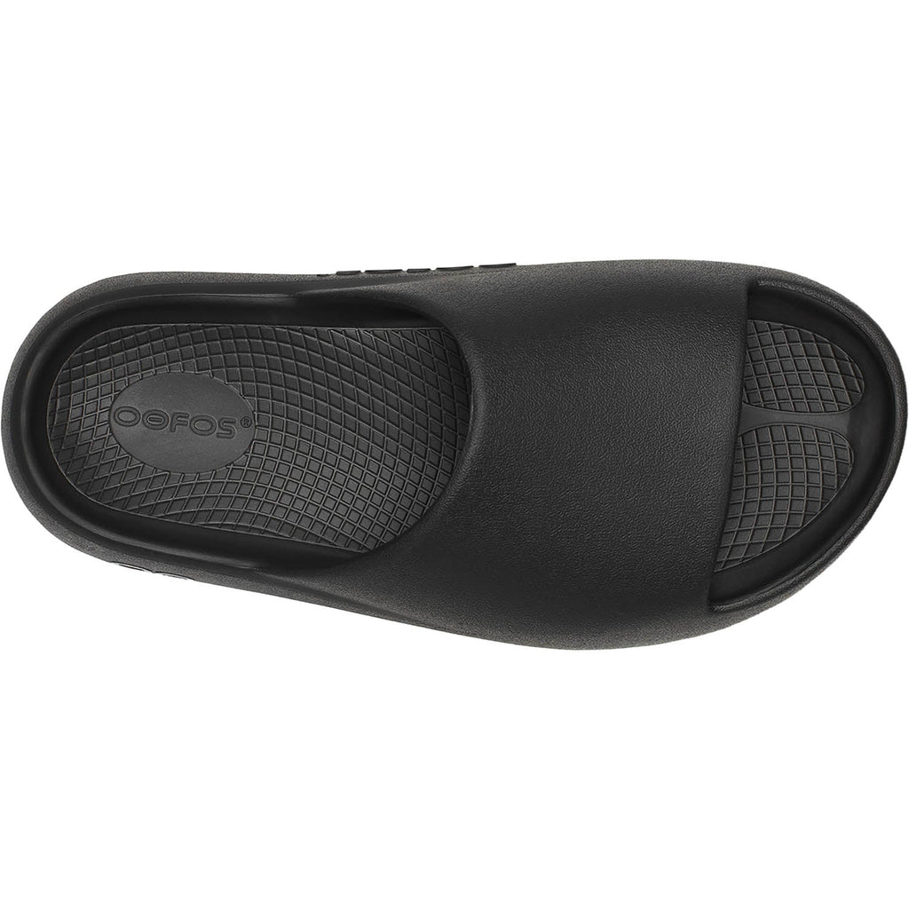 OOFOS OOahh+ Unisex Recovery Slide Sandals Black