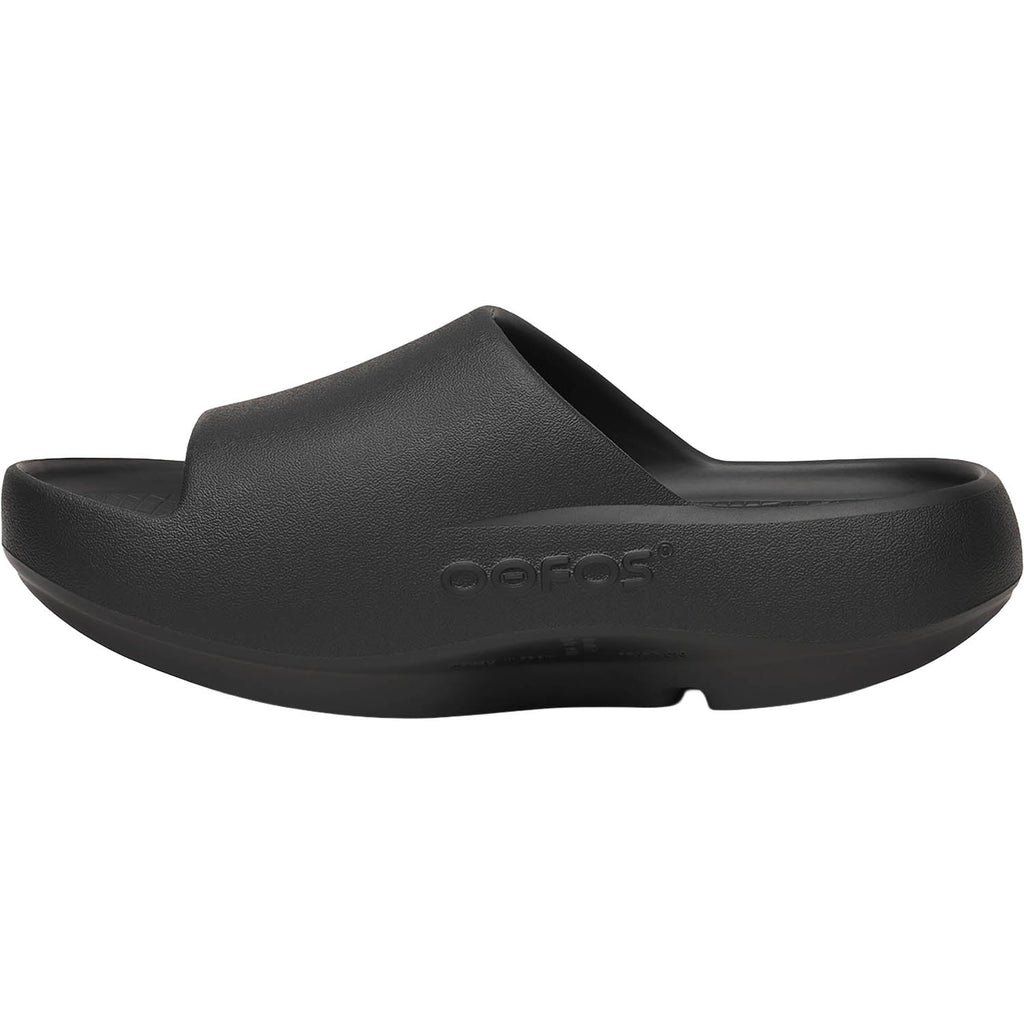 OOFOS OOahh+ Unisex Recovery Slide Sandals Black