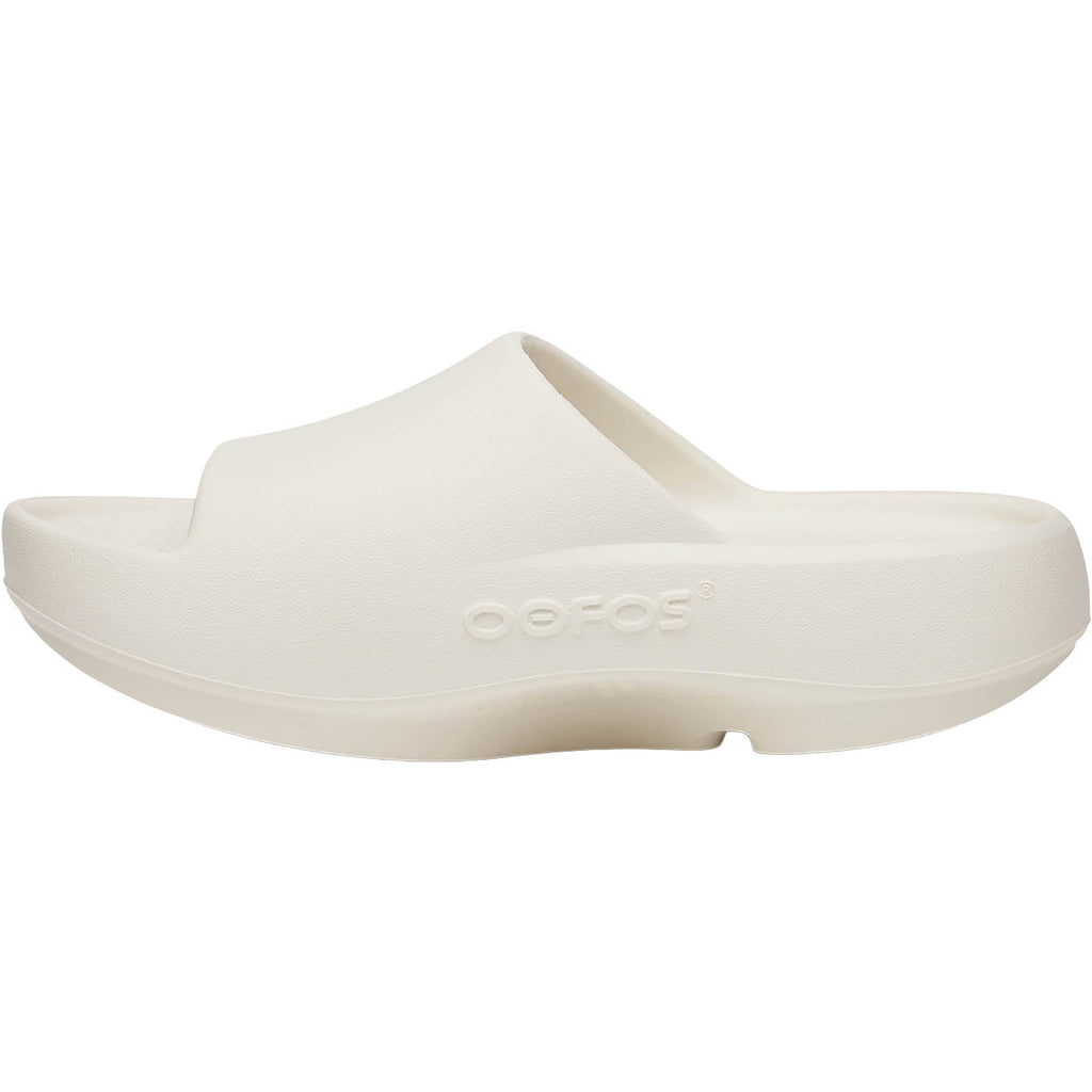 OOFOS OOahh+ Unisex Recovery Slide Sandals Chalk