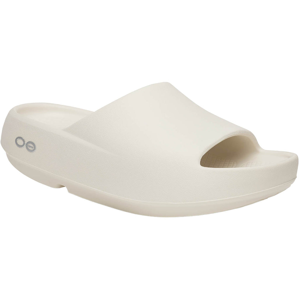 OOFOS OOahh+ Unisex Recovery Slide Sandals Chalk