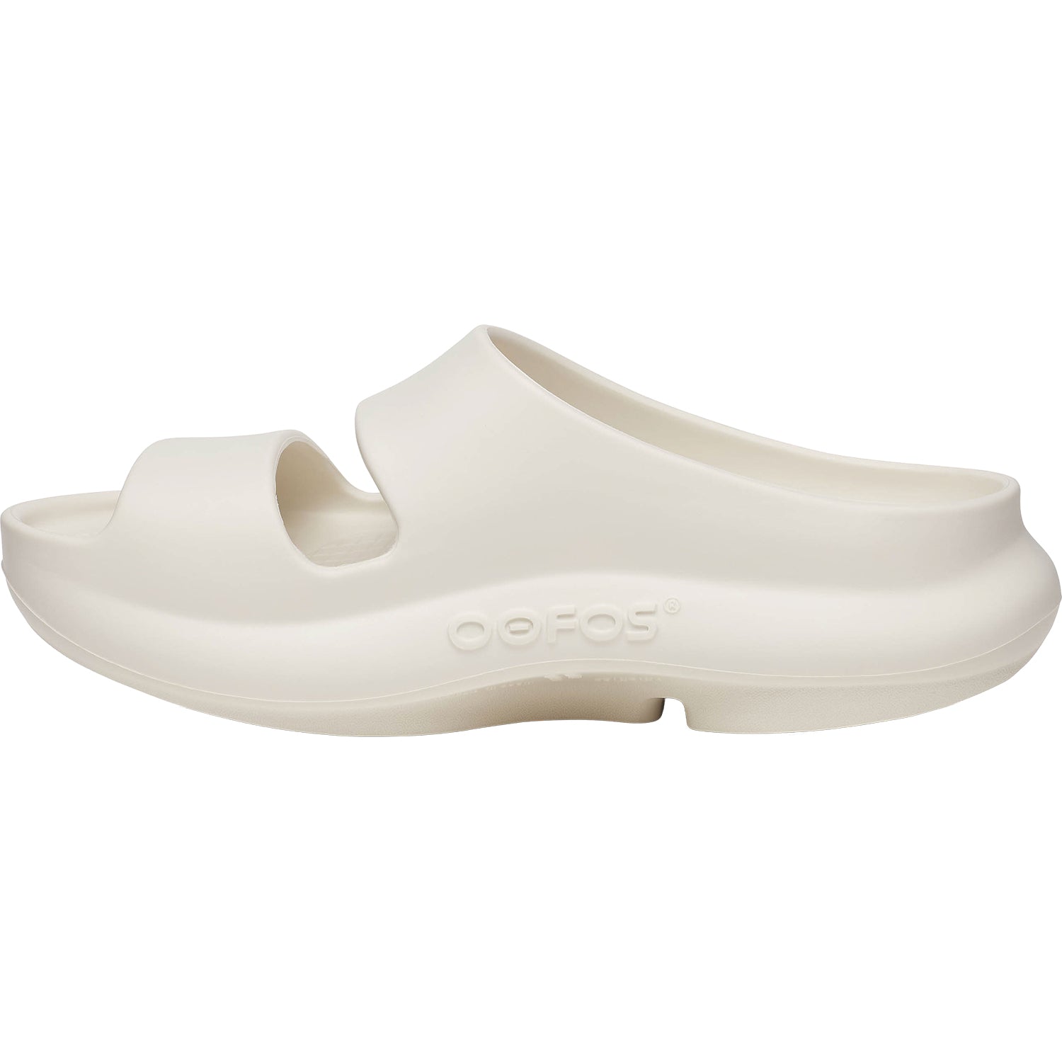 Oofos OOyea Unisex Recovery Slide Sandals Chalk