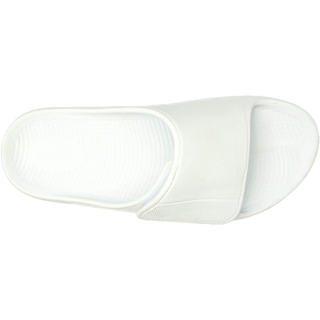 OOFOS OOahh Sport Flex Unisex Recovery Slide Sandals White