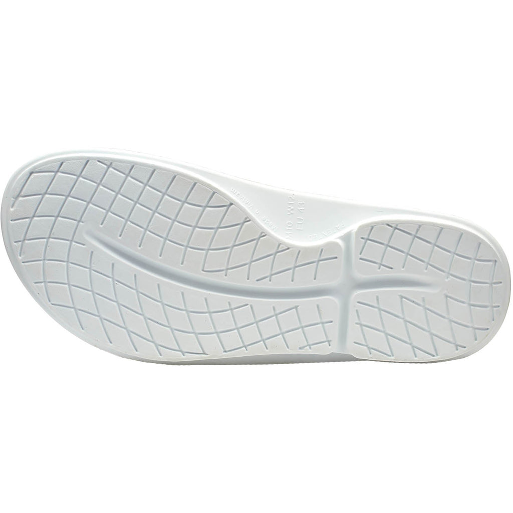 OOFOS OOahh Sport Flex Unisex Recovery Slide Sandals White