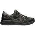 Ara Oleanna Women's Sporty Lace Up Shoes Black/Steel Leopard Shiny Leather