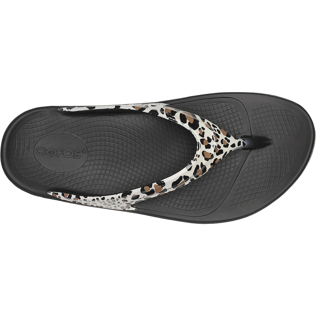OOFOS OOLala Limited Women's Recovery Slide Sandals Leopard