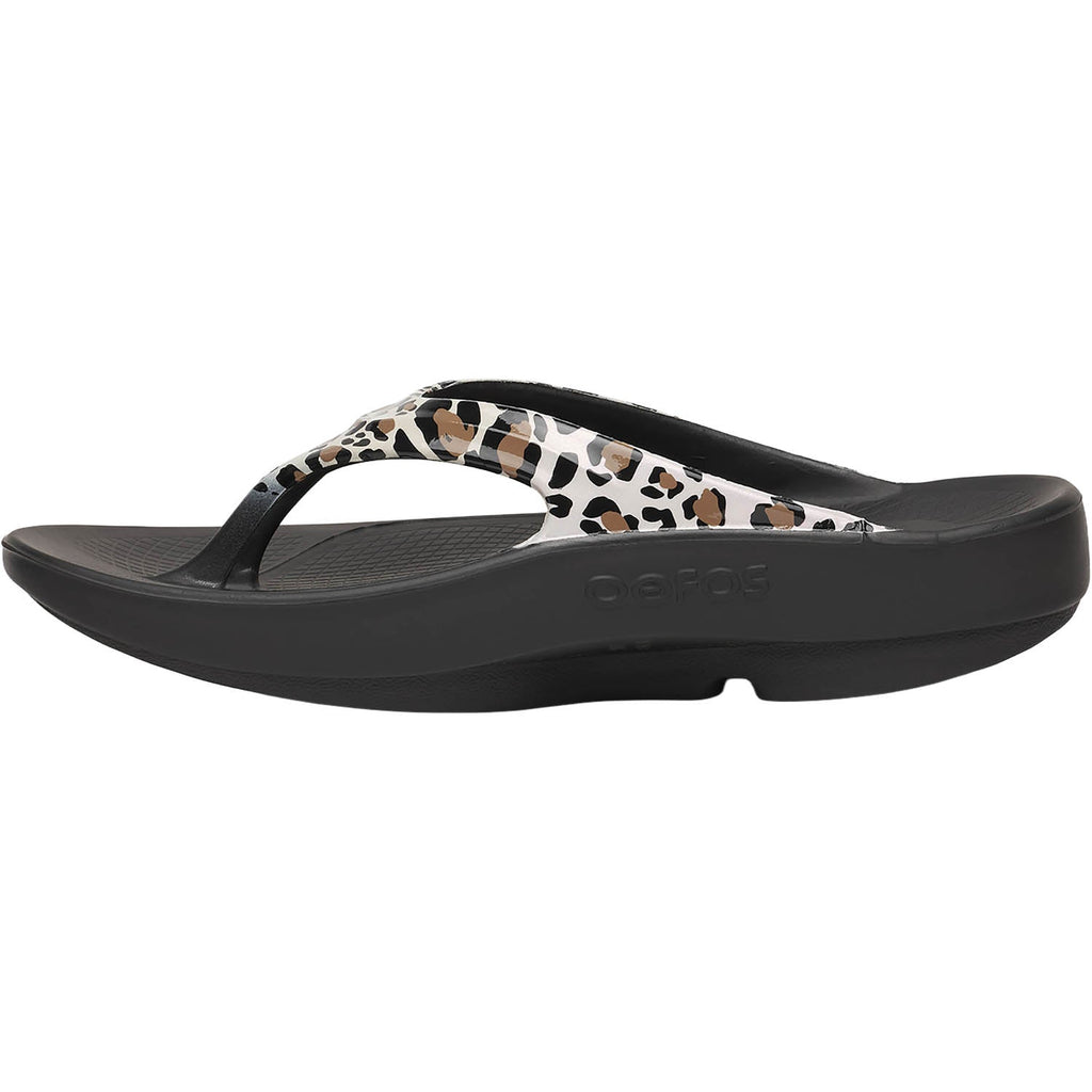 OOFOS OOLala Limited Women's Recovery Slide Sandals Leopard