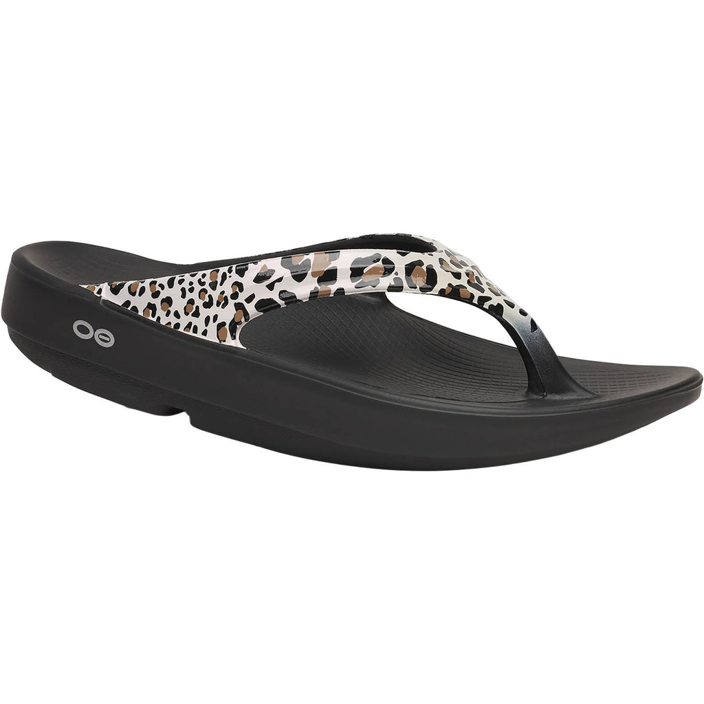 OOFOS OOLala Limited Women's Recovery Slide Sandals Leopard