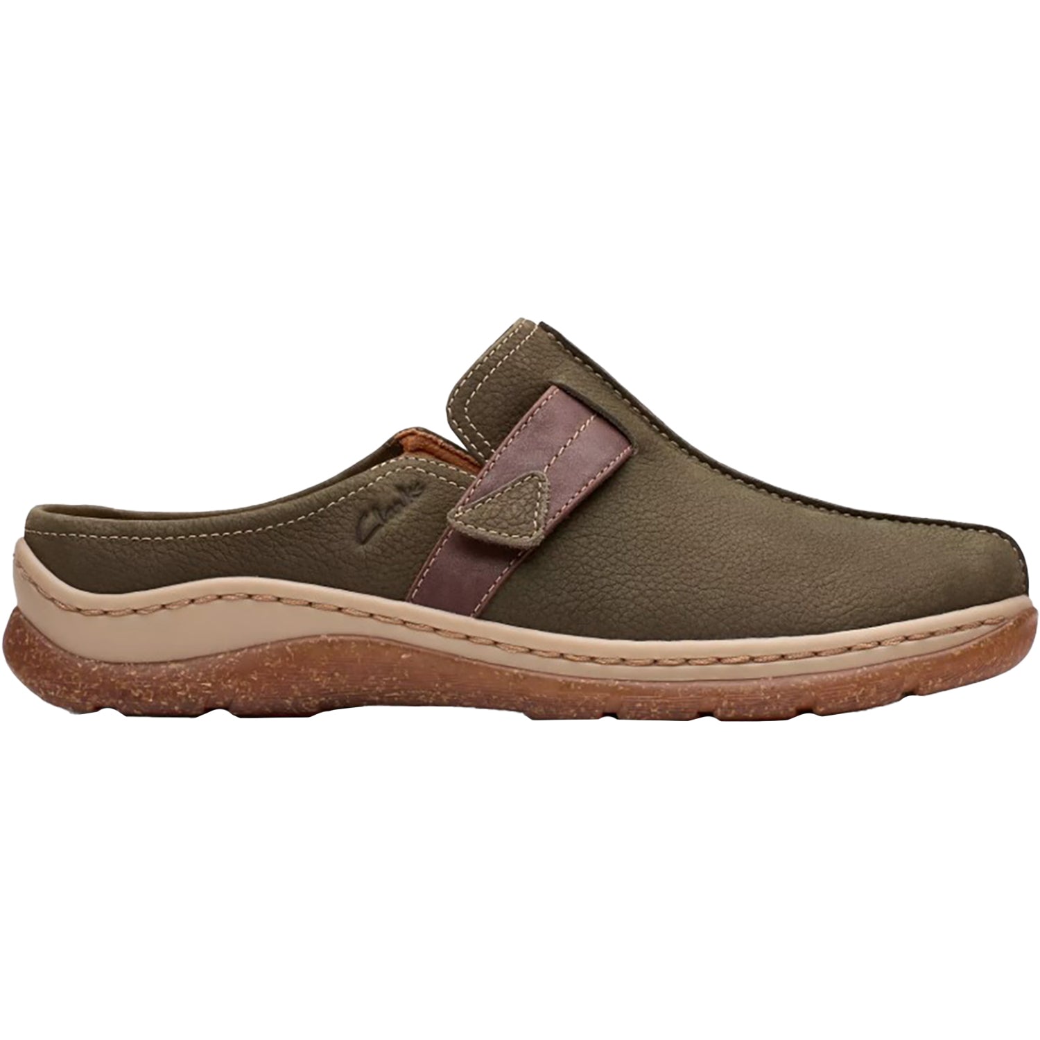 Clarks Orlene Clog Women's Open Back Clogs Olive Combi Nubuck
