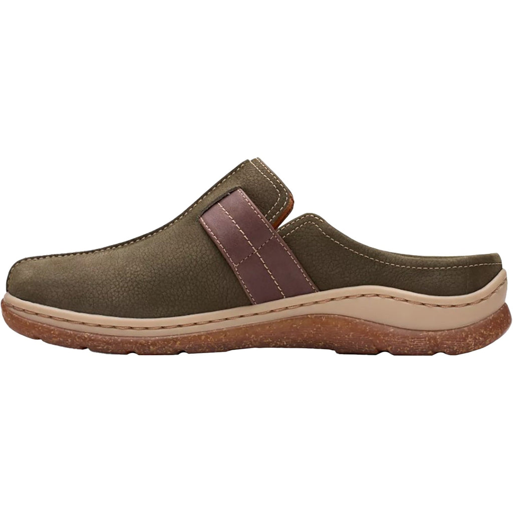 Clarks Orlene Clog Women's Open Back Clogs Olive Combi Nubuck
