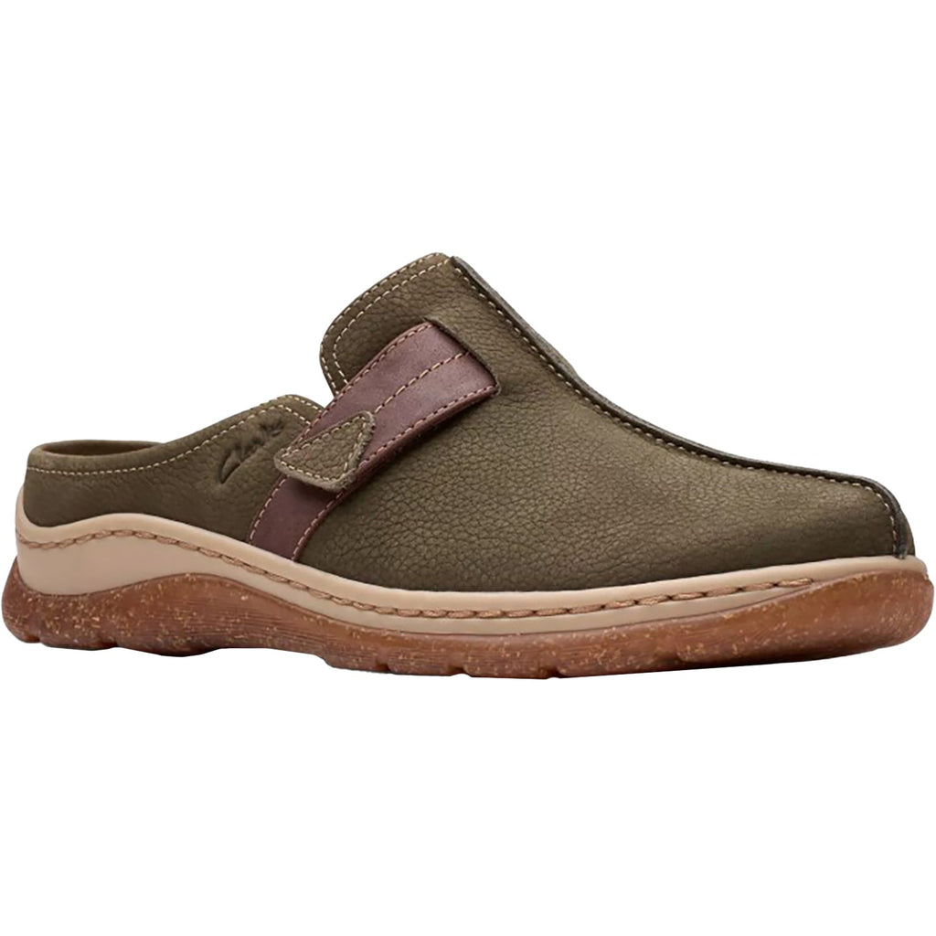 Clarks Orlene Clog Women's Open Back Clogs Olive Combi Nubuck