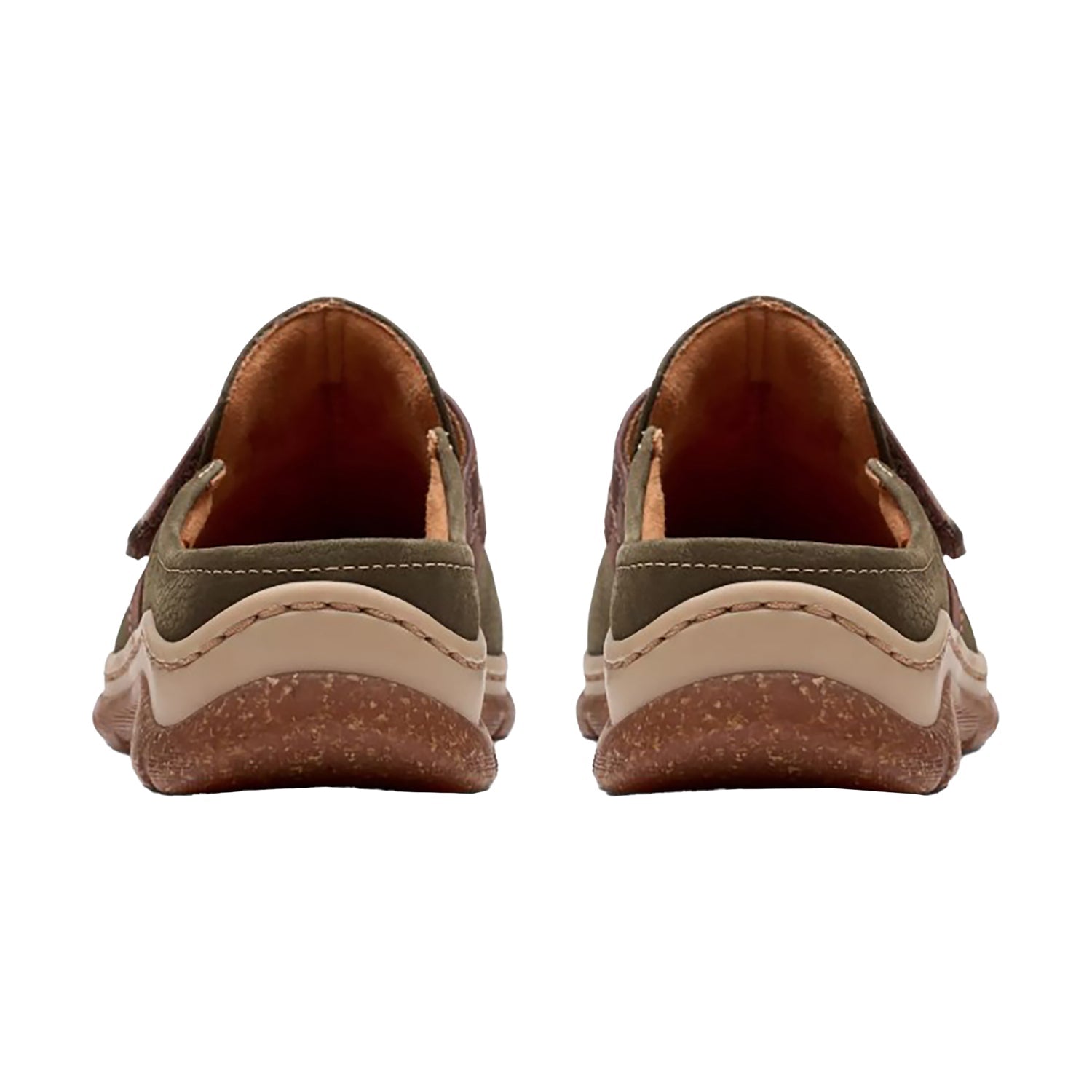 Clarks Orlene Clog Women's Open Back Clogs Olive Combi Nubuck
