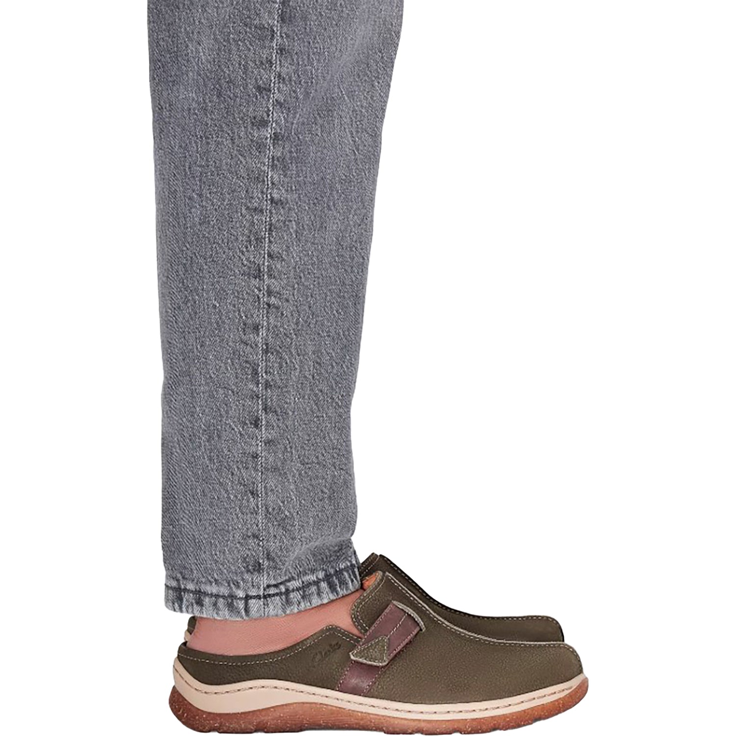 Clarks Orlene Clog Women's Open Back Clogs Olive Combi Nubuck