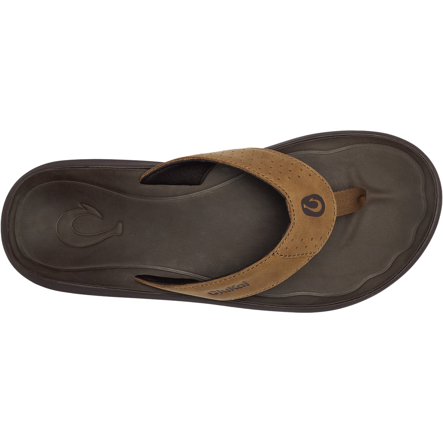 OluKai Pili Men's Thong Sandals Tan/Dark Java