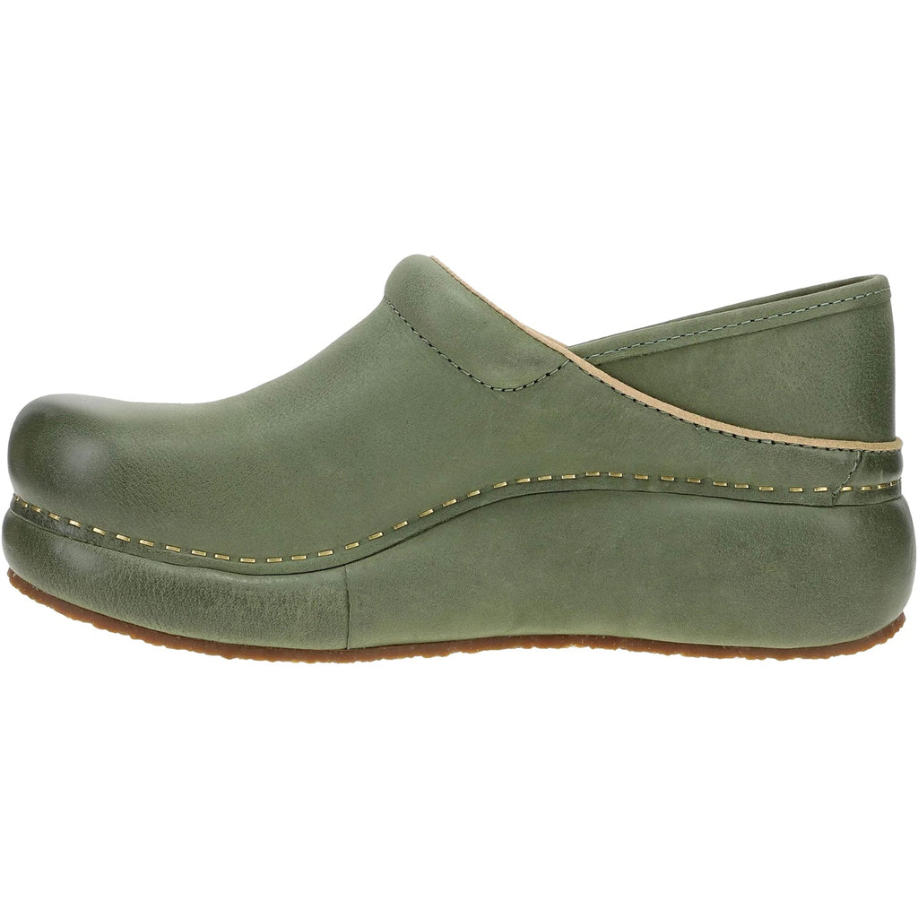 Dansko Platform Pro Women's Clogs Green Burnished Nubuck