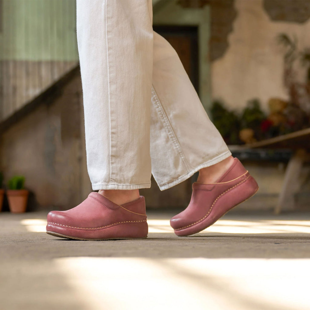 Dansko Platform Pro Women's Clogs Rose Burnished Nubuck