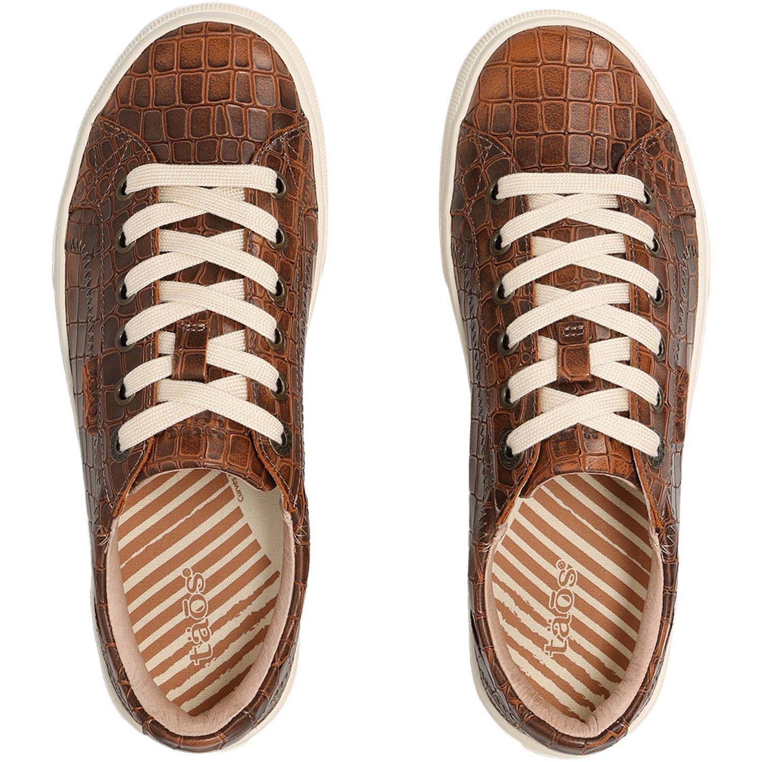 Taos Plim Soul Lux Women's Sporty Lace Up Shoes Brown Croco