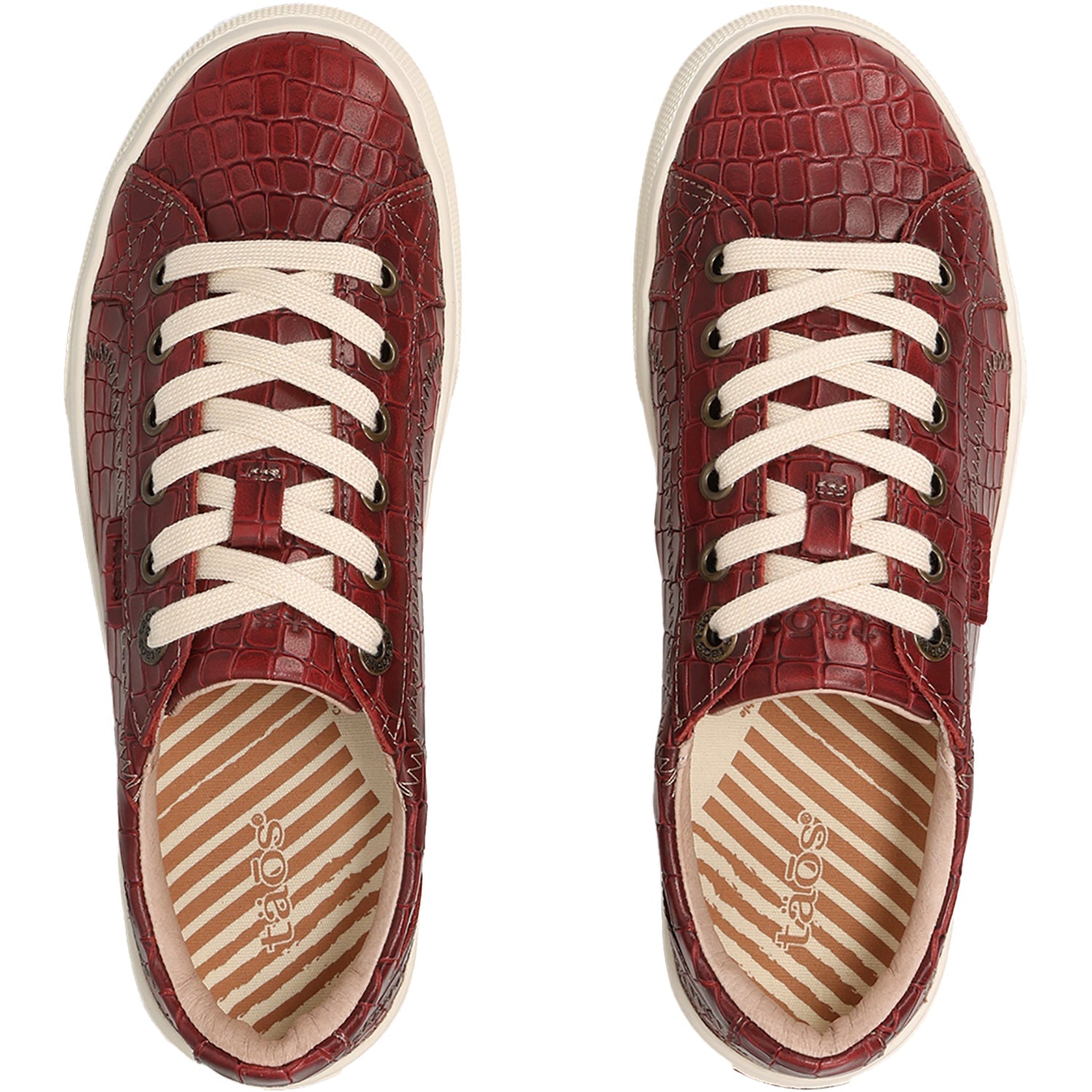 Taos Plim Soul Lux Women's Sporty Lace Up Shoes Red Croco
