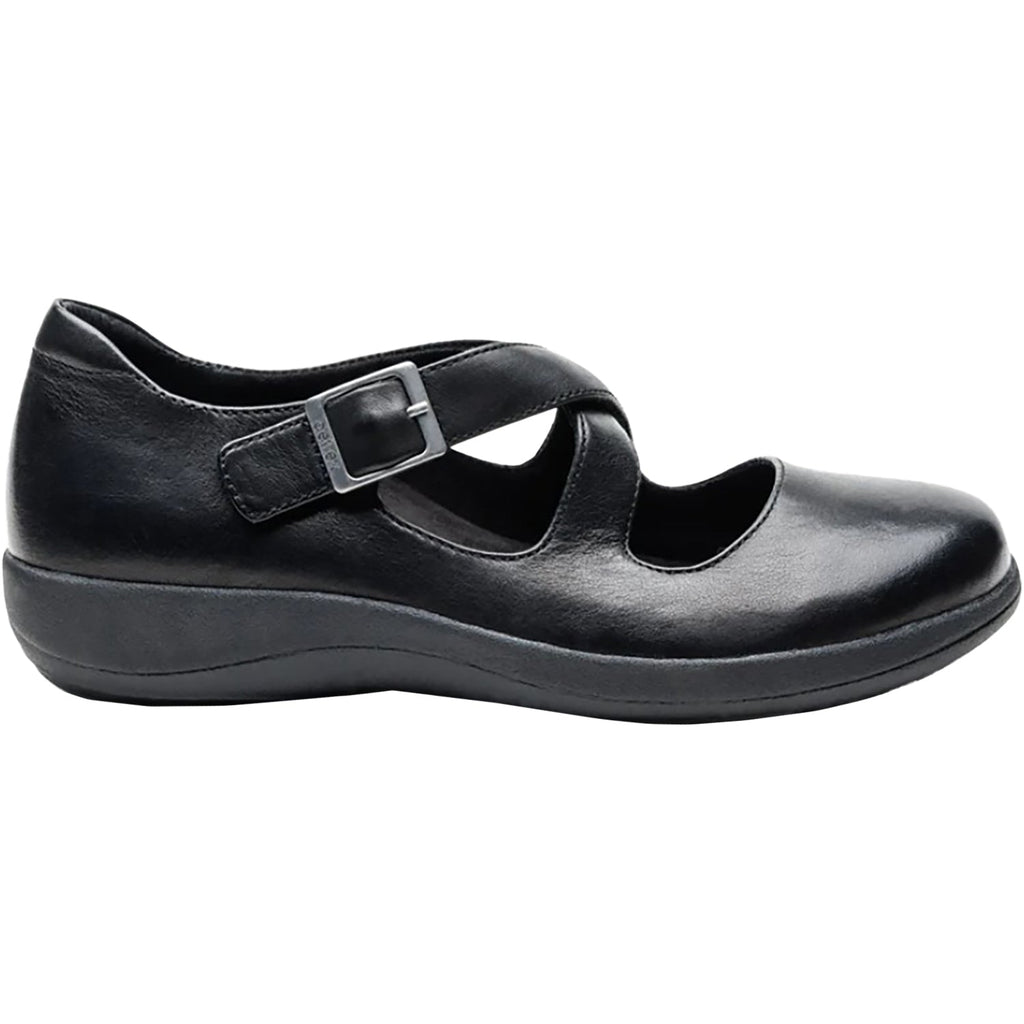Aetrex Paisley Women's Mary Janes Black Leather